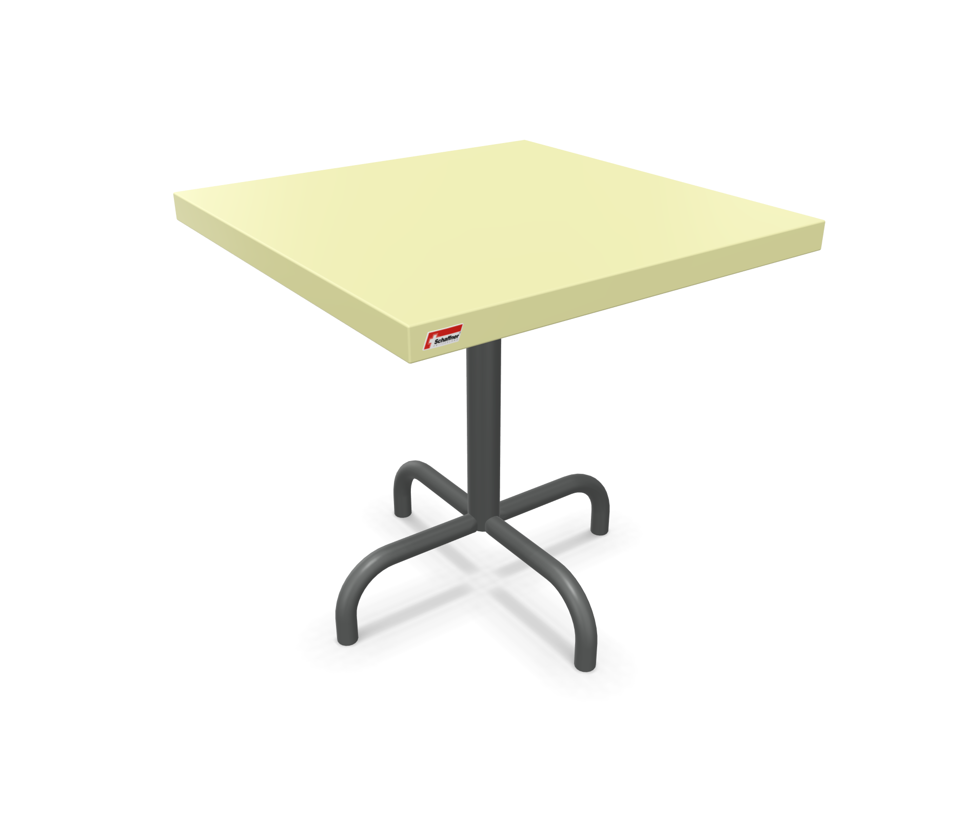 Metall-Beistelltisch Säntis Quadratisch von Schaffner / Farbe: Buchsbaumgelb / Grösse: 50 x 50 cm
