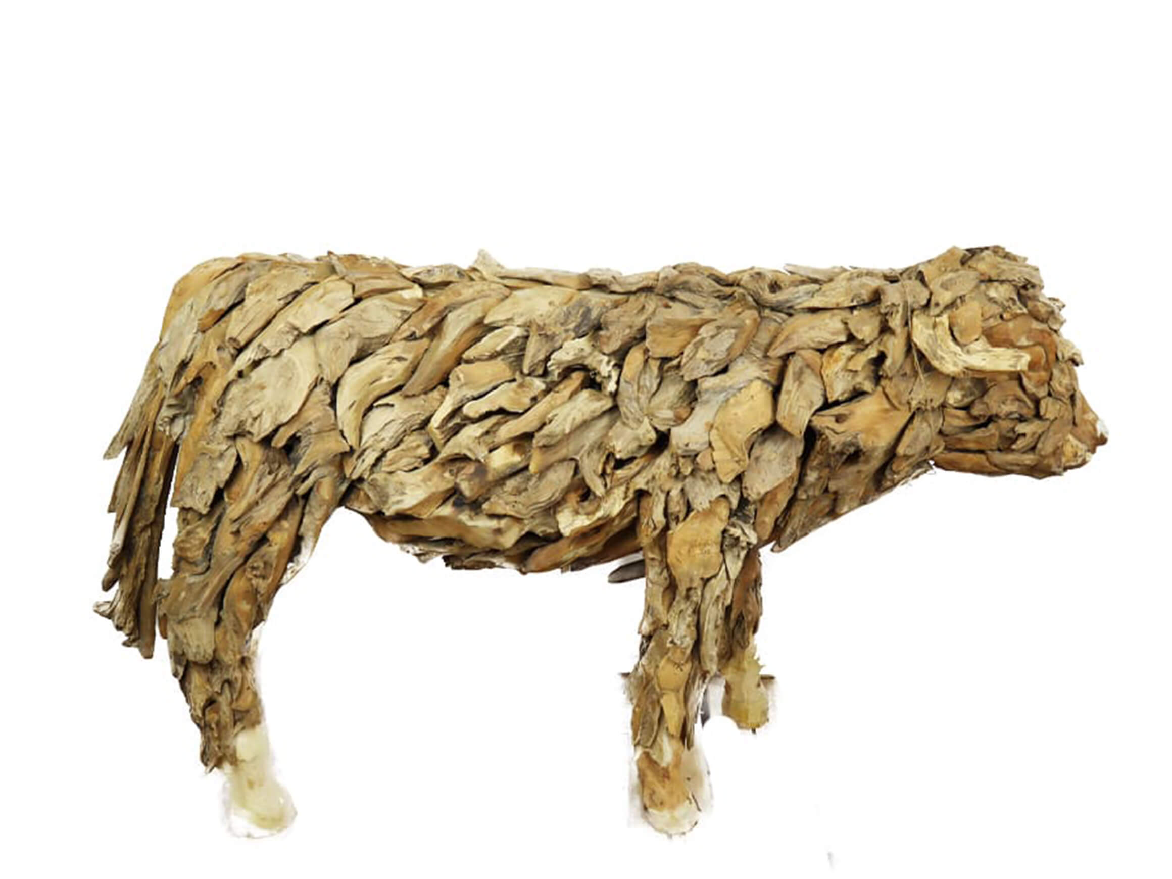 Kalb Holz Natur H: 90 cm Decofinder