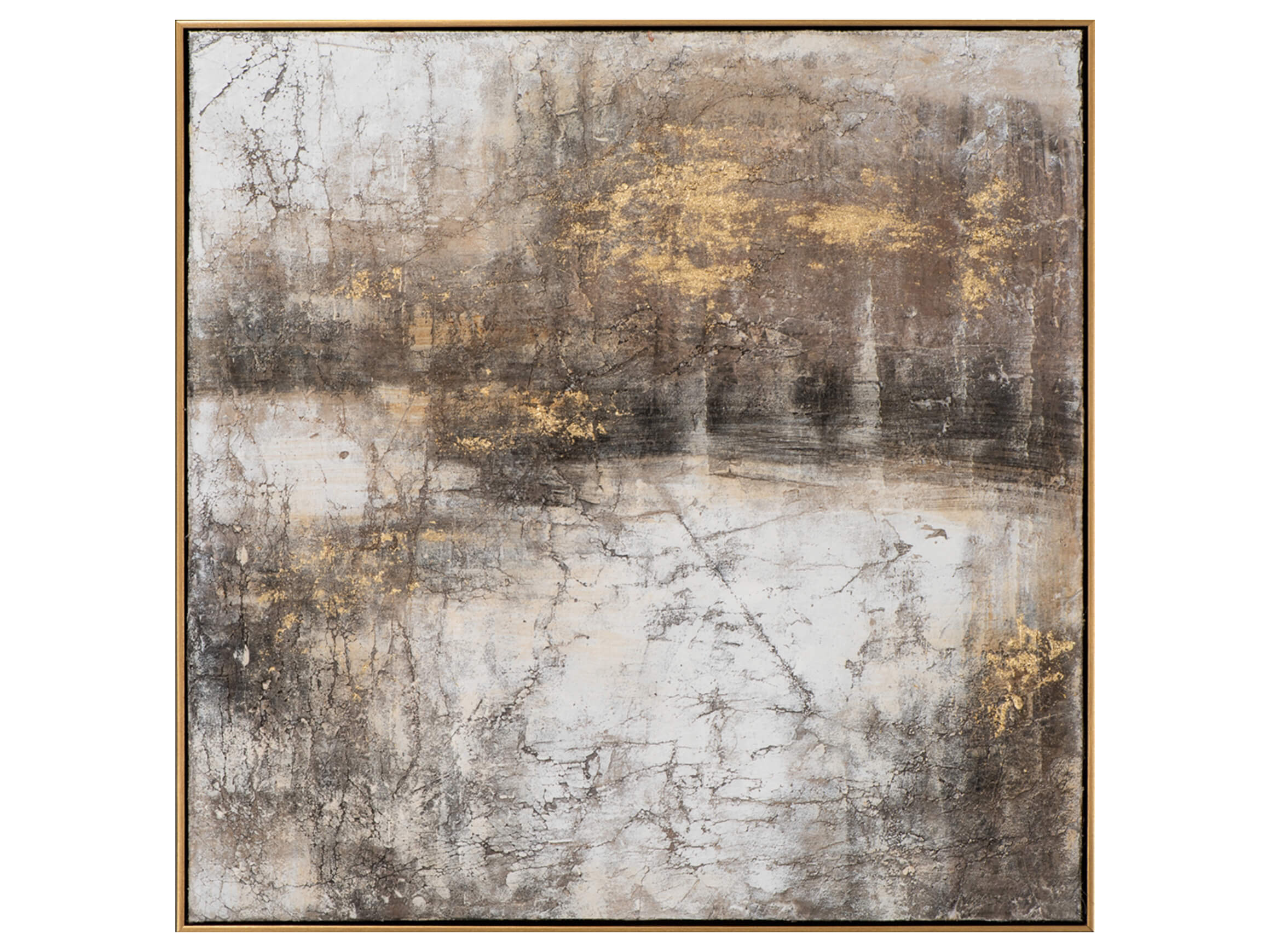 Bild Abstrakte Farbkomposition mit Braun und Gold 2 image LAND