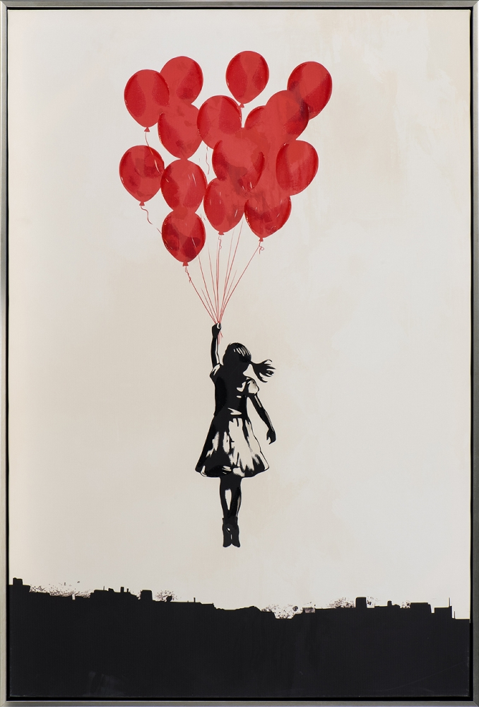 Bild Flying Ballon Girl image LAND / Grösse: 90 x 60 cm