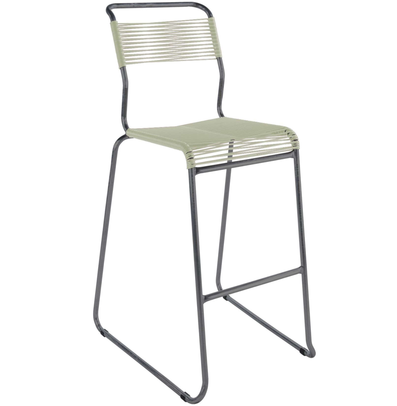 Bar-Kufen-Spaghettistuhl Säntis Schaffner / Farbe: Pastellgrün