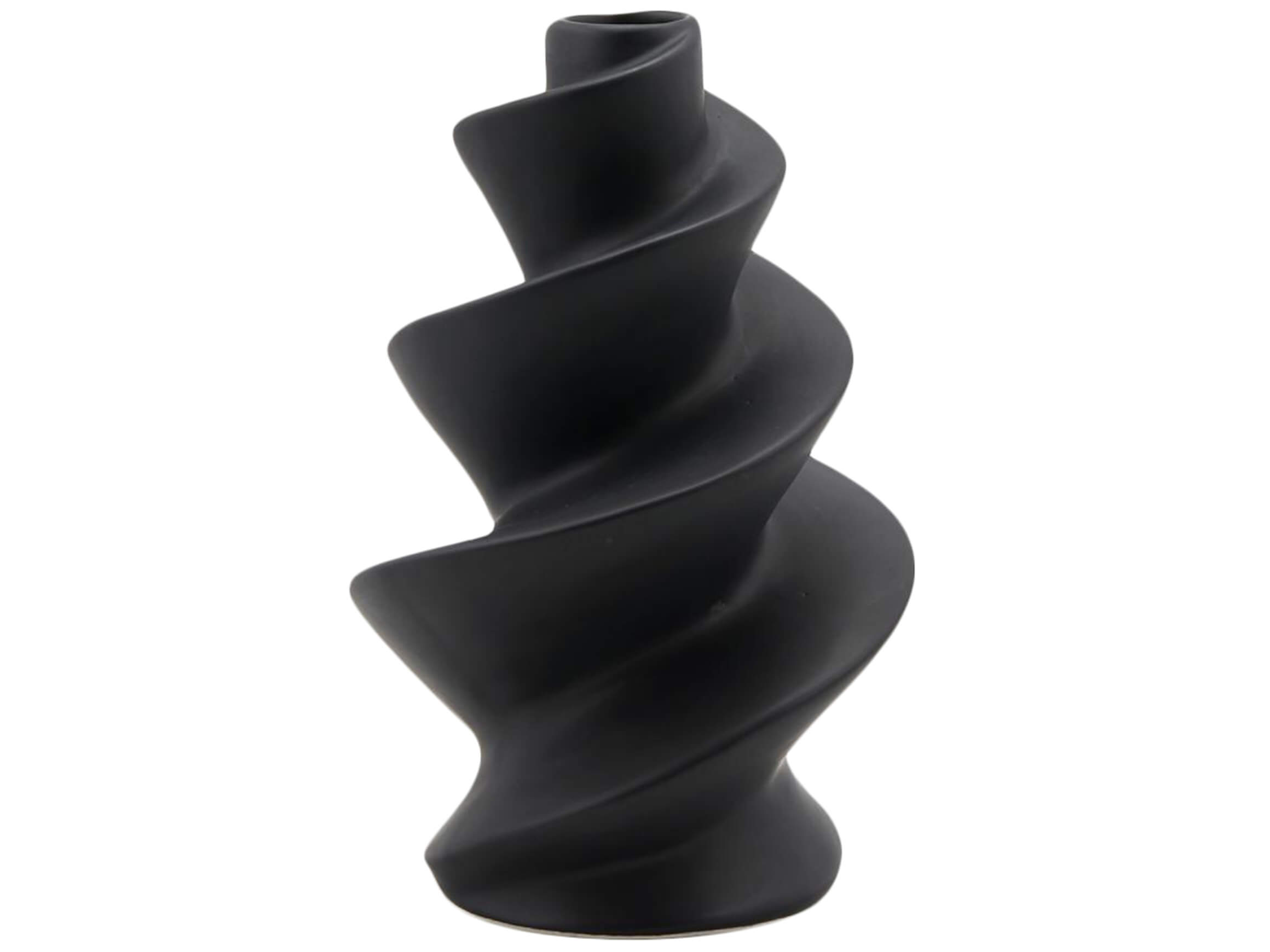 Edg Vase Spirale Schwarz H: 26 cm  | Schubiger Möbel
