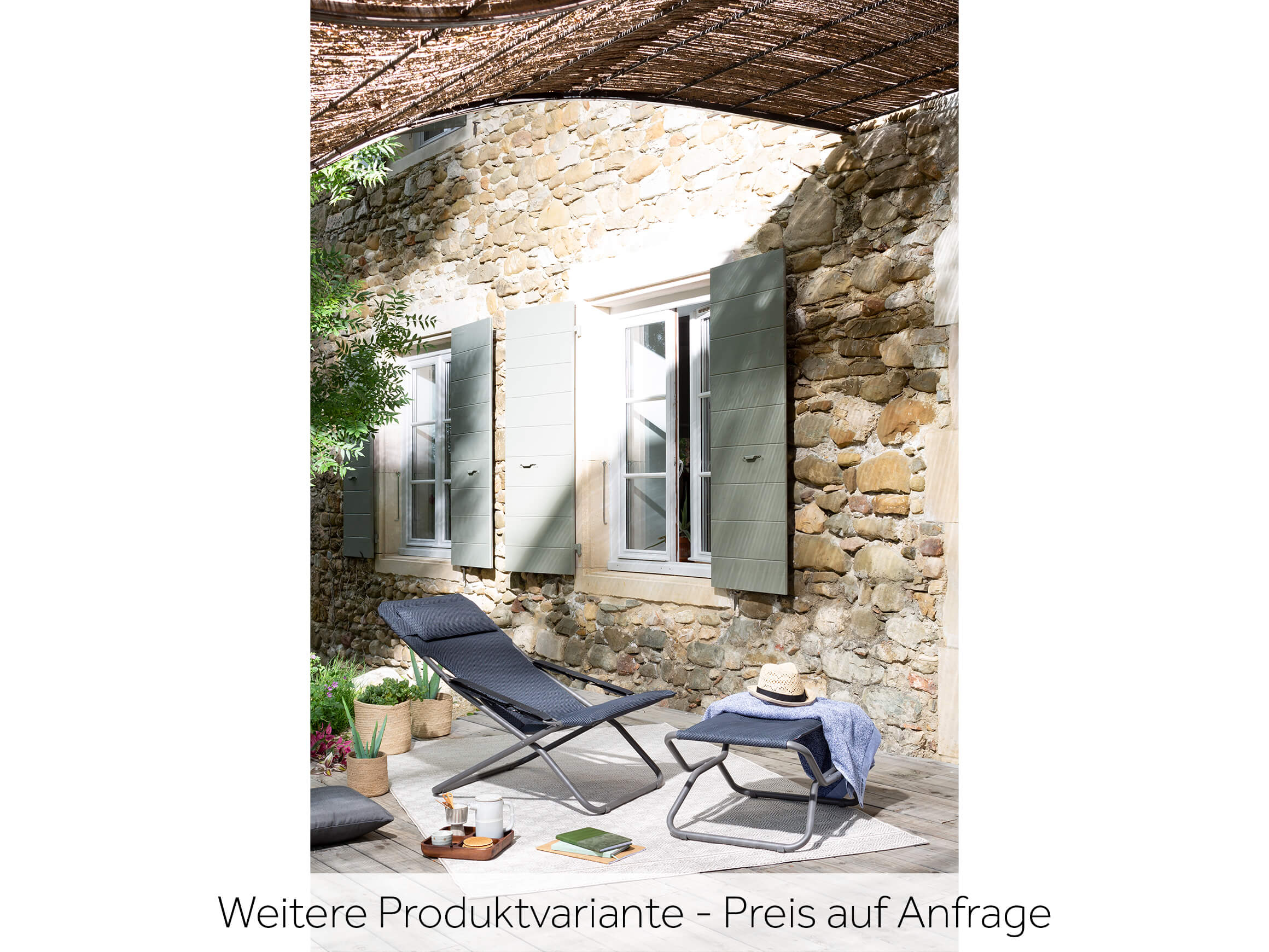 Garden lounger Transabed Lafuma/ Colour: Silver / Dimensions (WxD) :67x93 cm