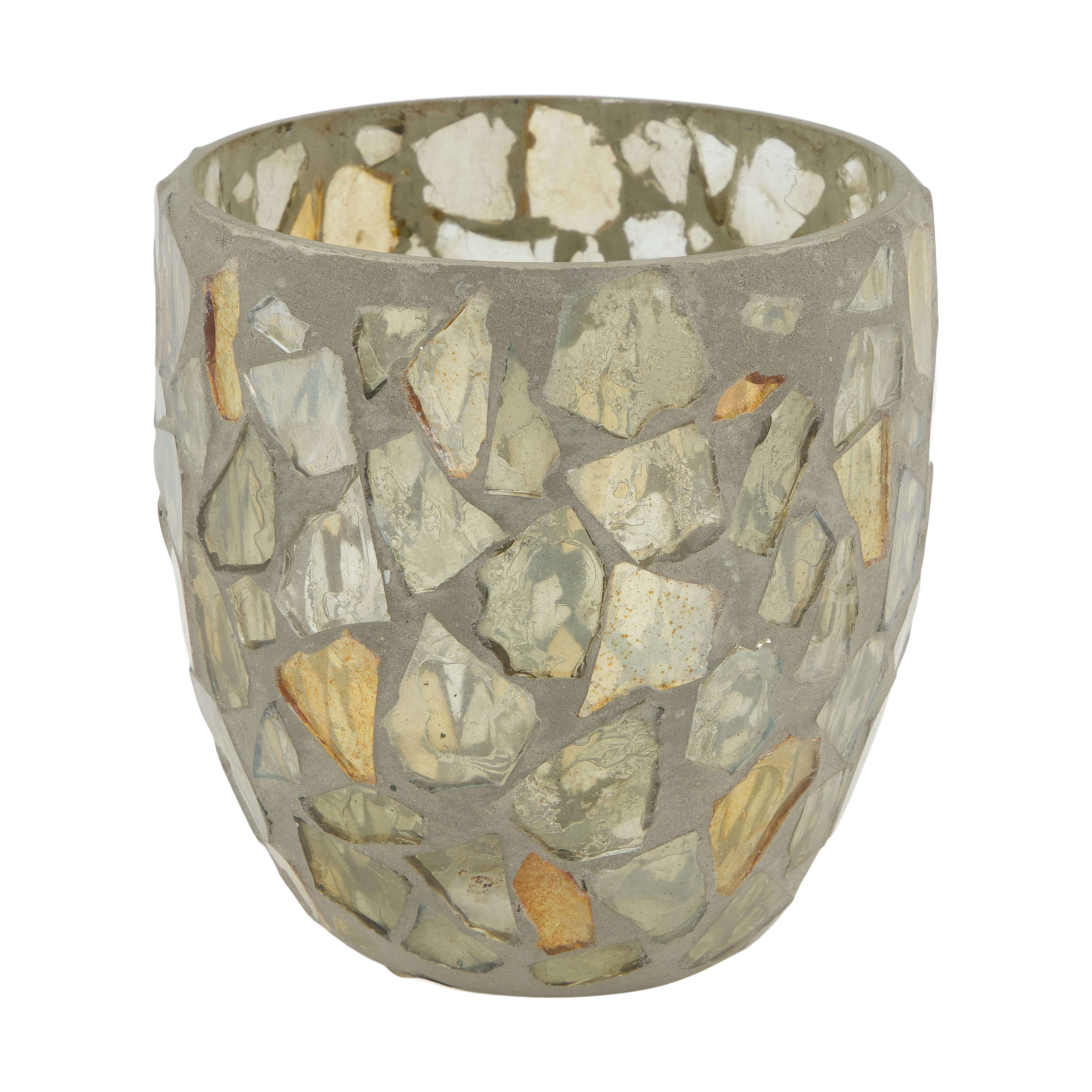 Windlicht Glasmosaik, Gold Decofinder