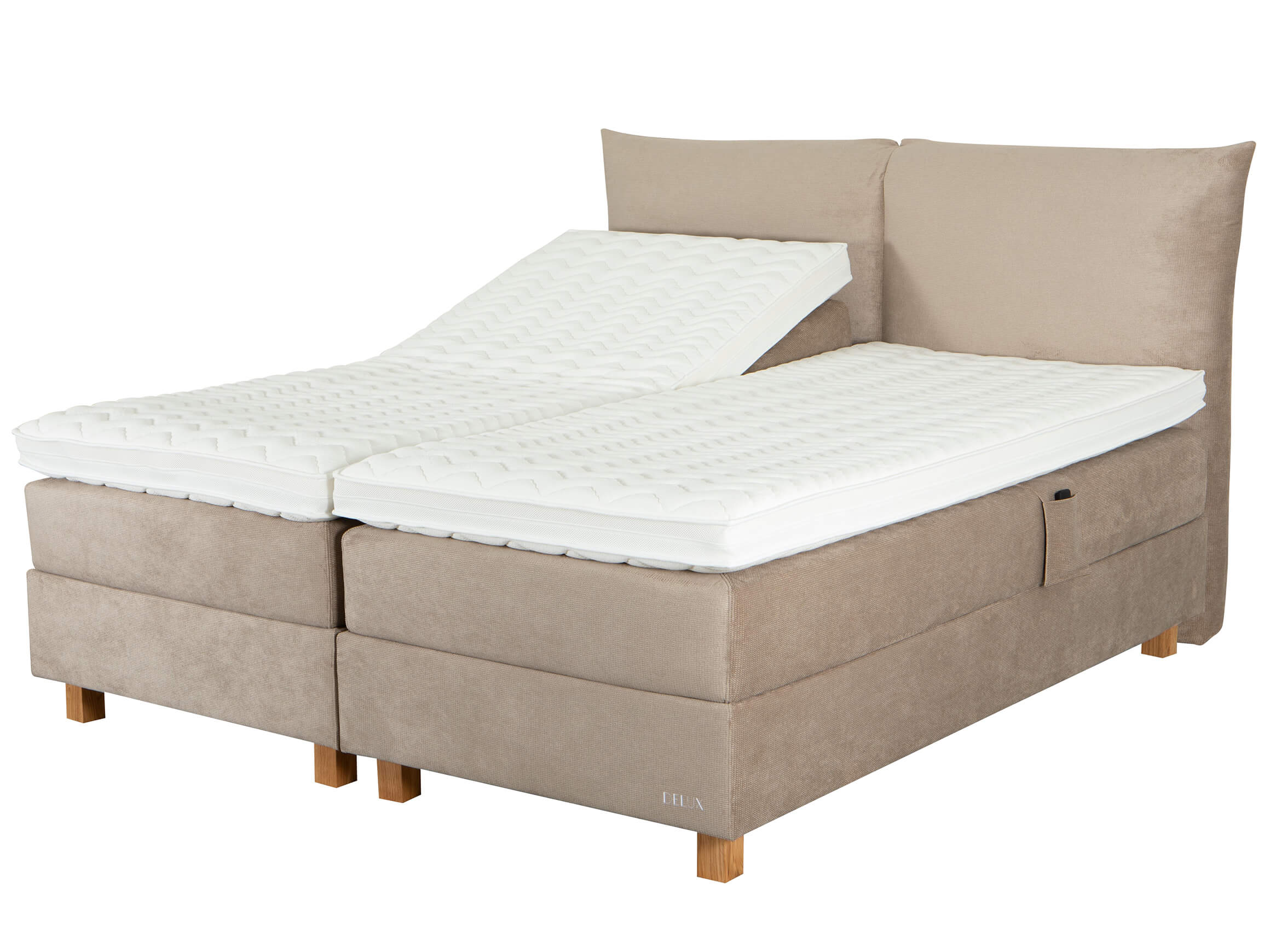 Boxspringbett Tonsberg Delux Scandinavia / Farbe: Funghi / Bezugsmaterial: Stoff