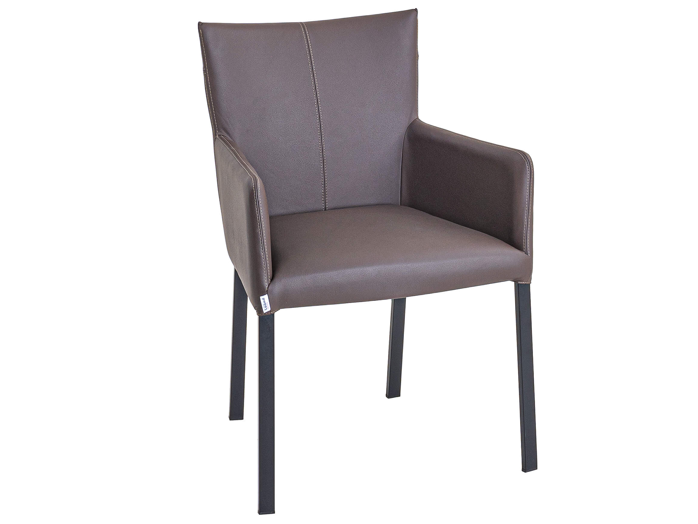 Armlehnstuhl Loredana Lüönd / Farbe: Dunkelbraun / Material: Leder