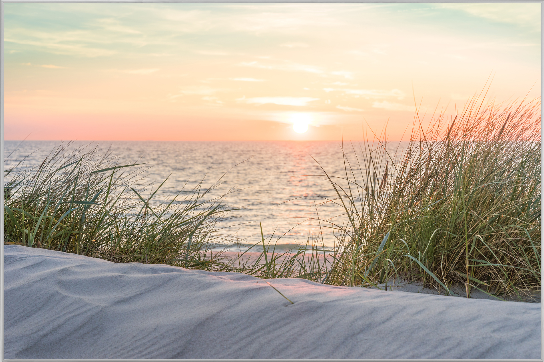 Bild mit Rahmen-Sonnenuntergang am Strand 1-image LAND