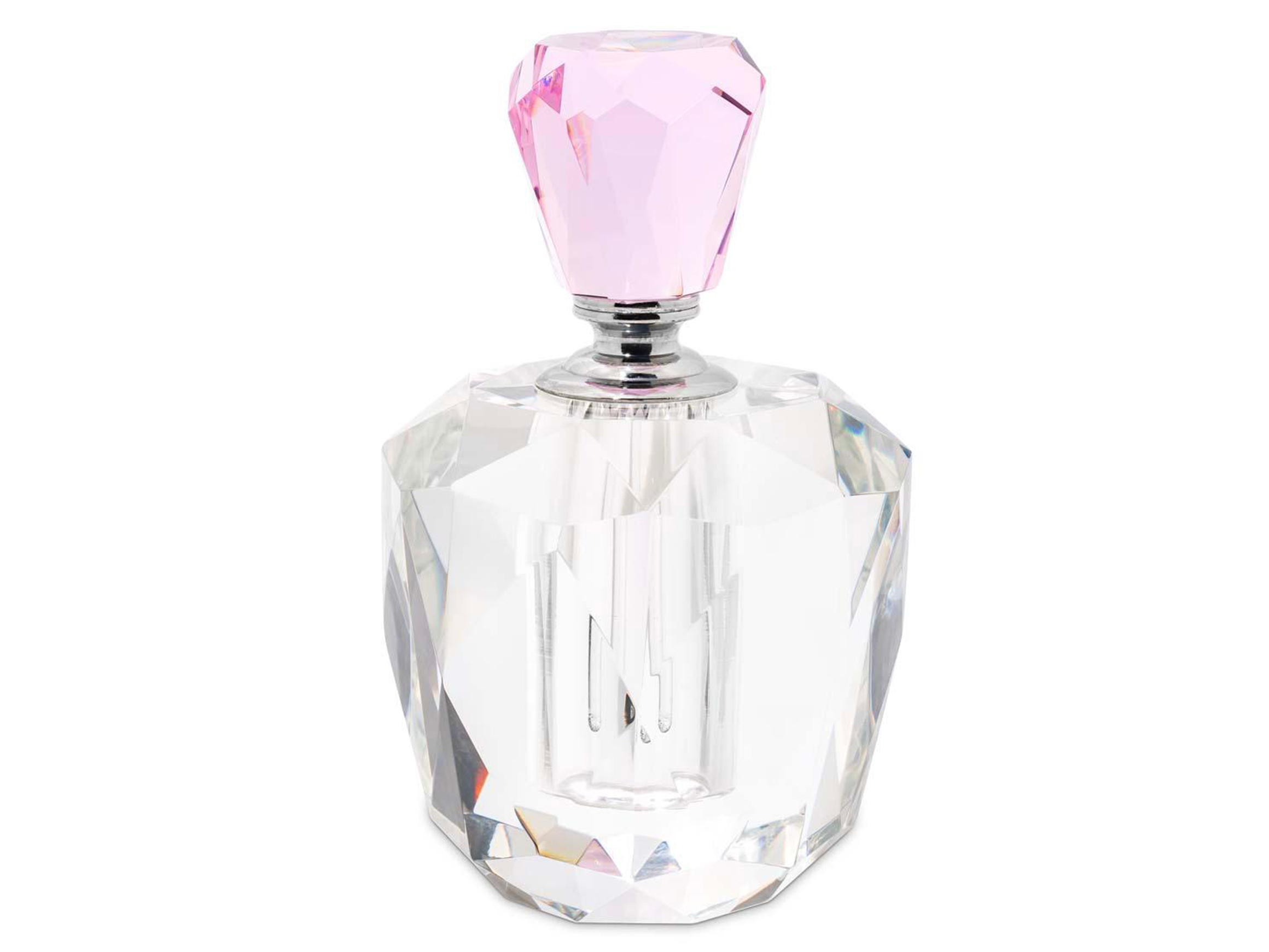 Abhika Parfum Flakon Kristallglas Pink H: 17 cm  | Schubiger Möbel
