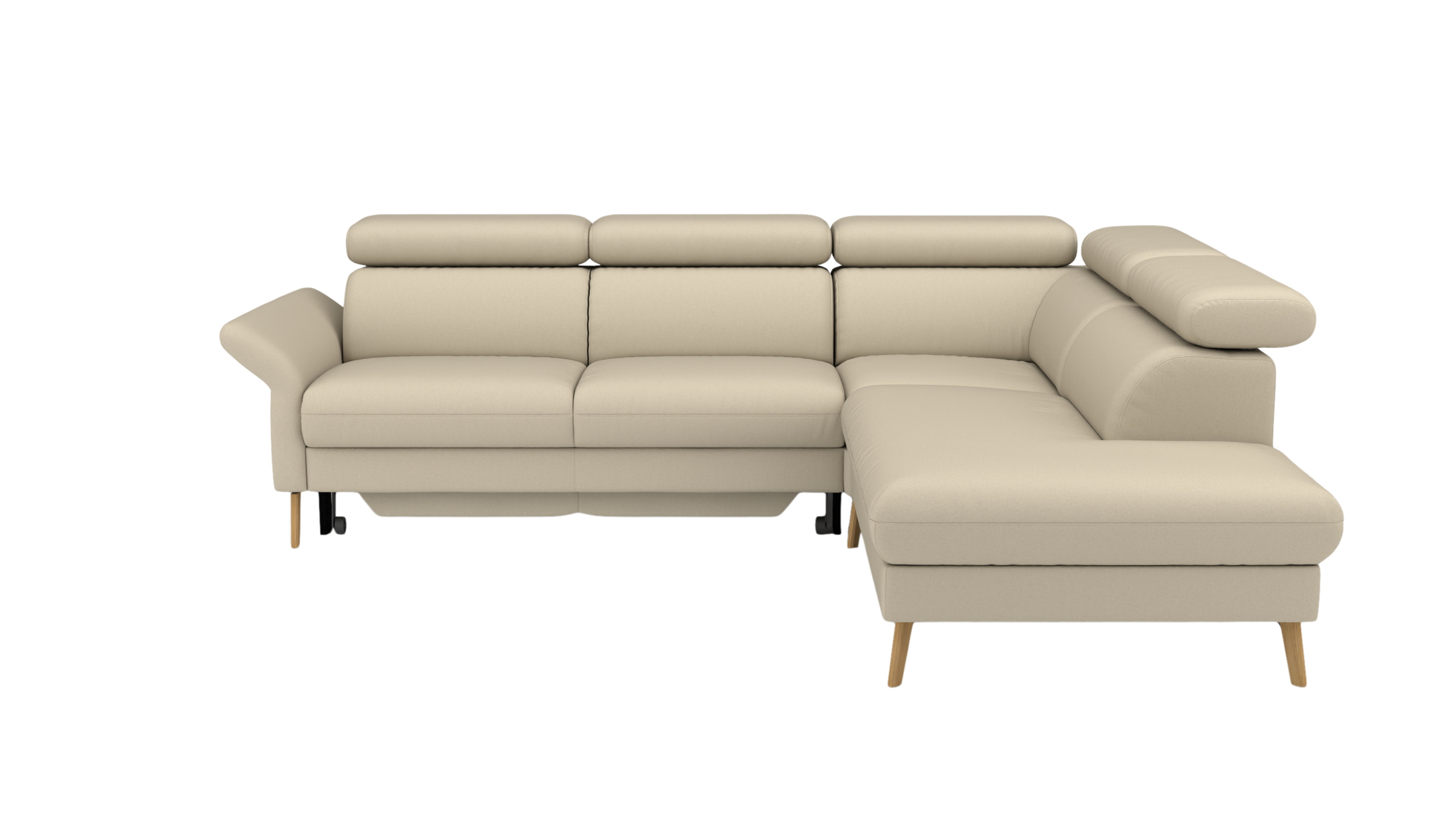 Ecksofa rechts Mars UrbanDesign / Farbe: Beige / Bezugsmaterial: Stoff