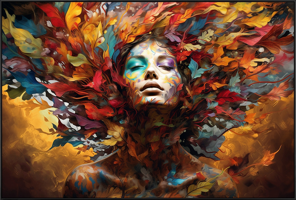 Acrylglasbild-Dream of Leaves Gerahmt-image LAND