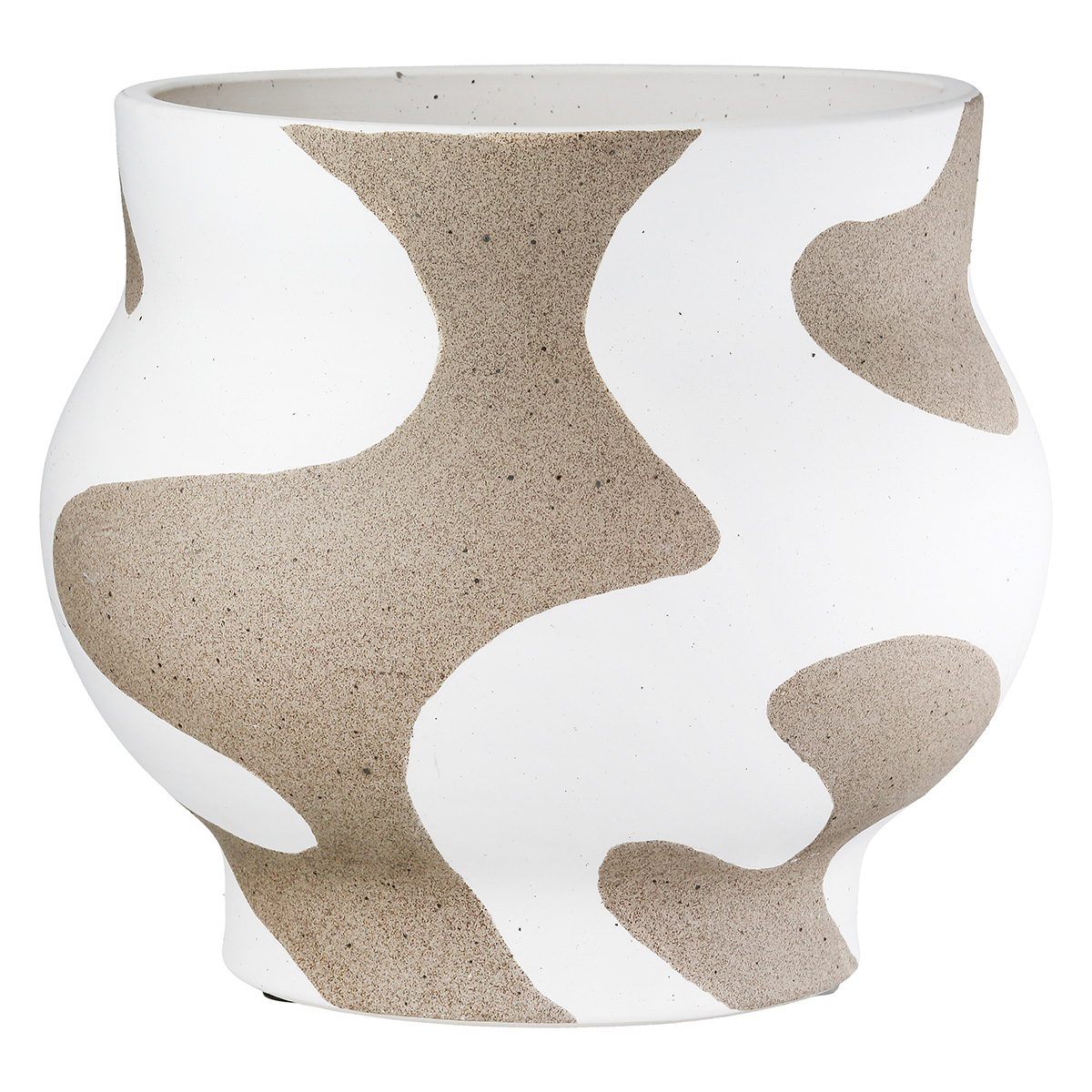 Gilde Vase Areno, Keramik, Beige, Grau, Weiss H: 20 cm  | Schubiger Möbel