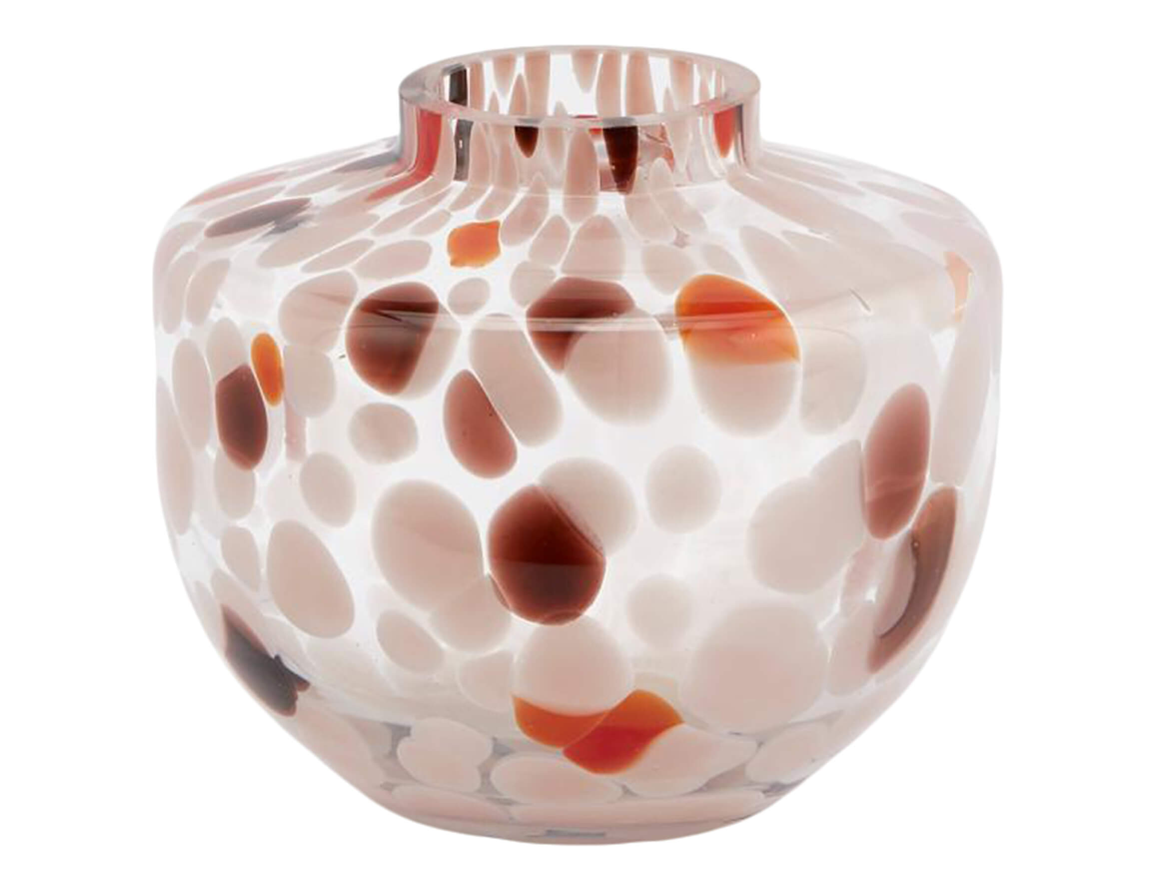 Vase Glas Getupft Rosa H: 12 cm Edg