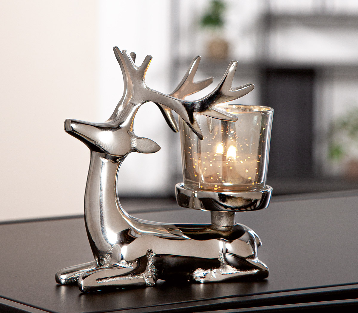 Kerzenständer Hirsch, Aksel, Gold H: 14 cm Gilde