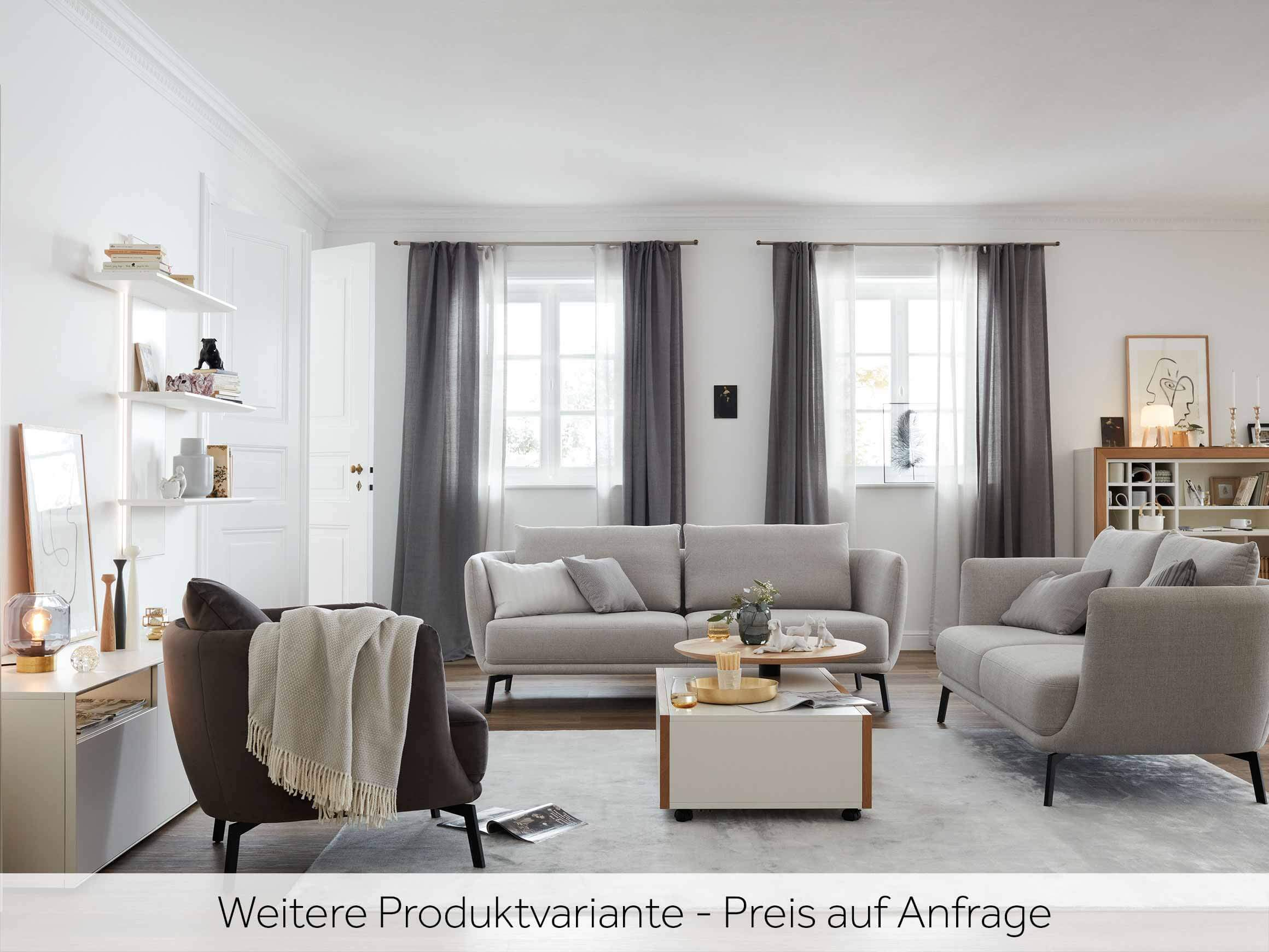 Sofa Pearl B: 210 cm Candy / Farbe: Grau / Bezugsmaterial: Stoff