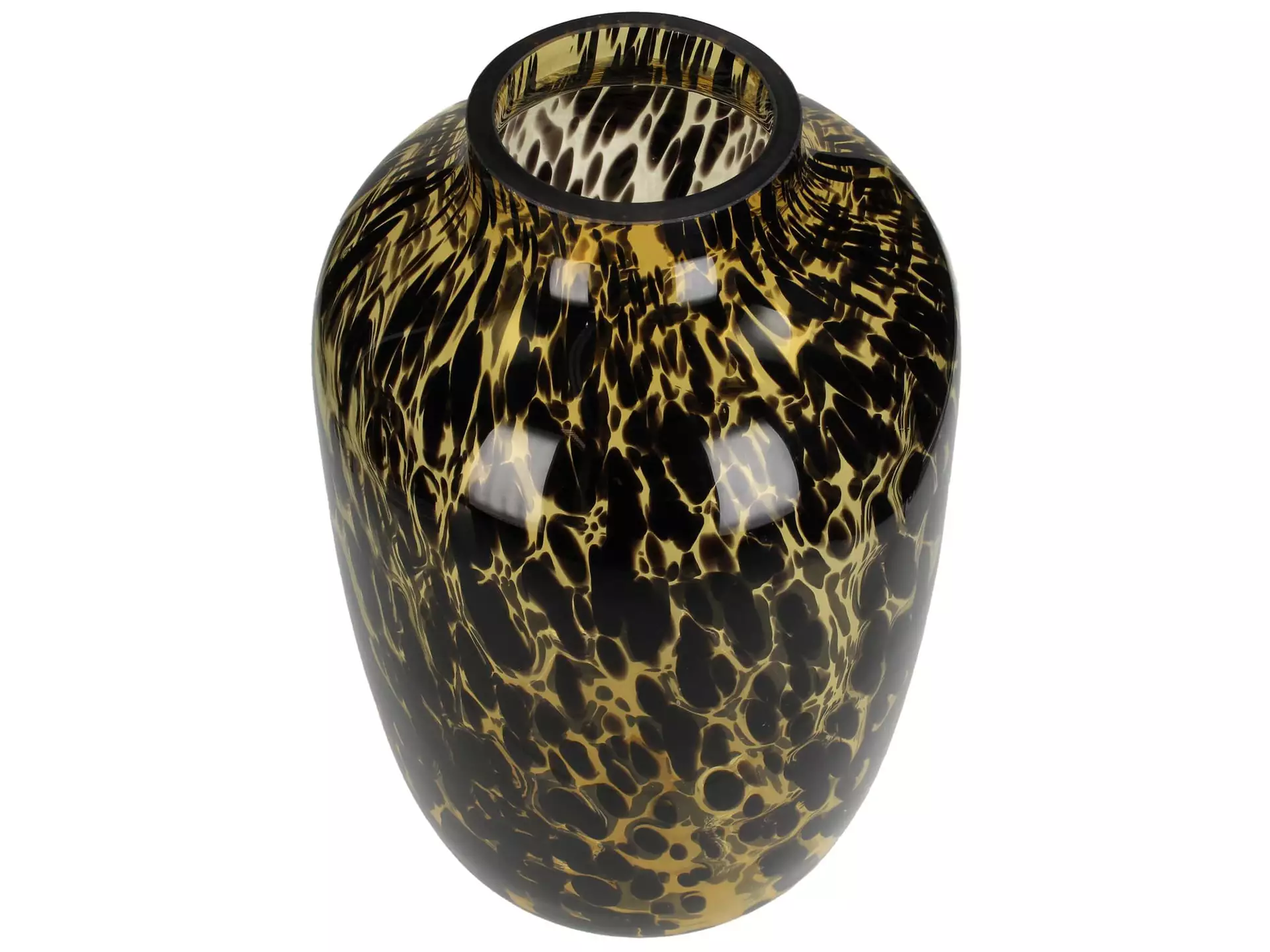 Vase Leopard Braun H: 34 cm Kersten / Farbe: Gelb Braun