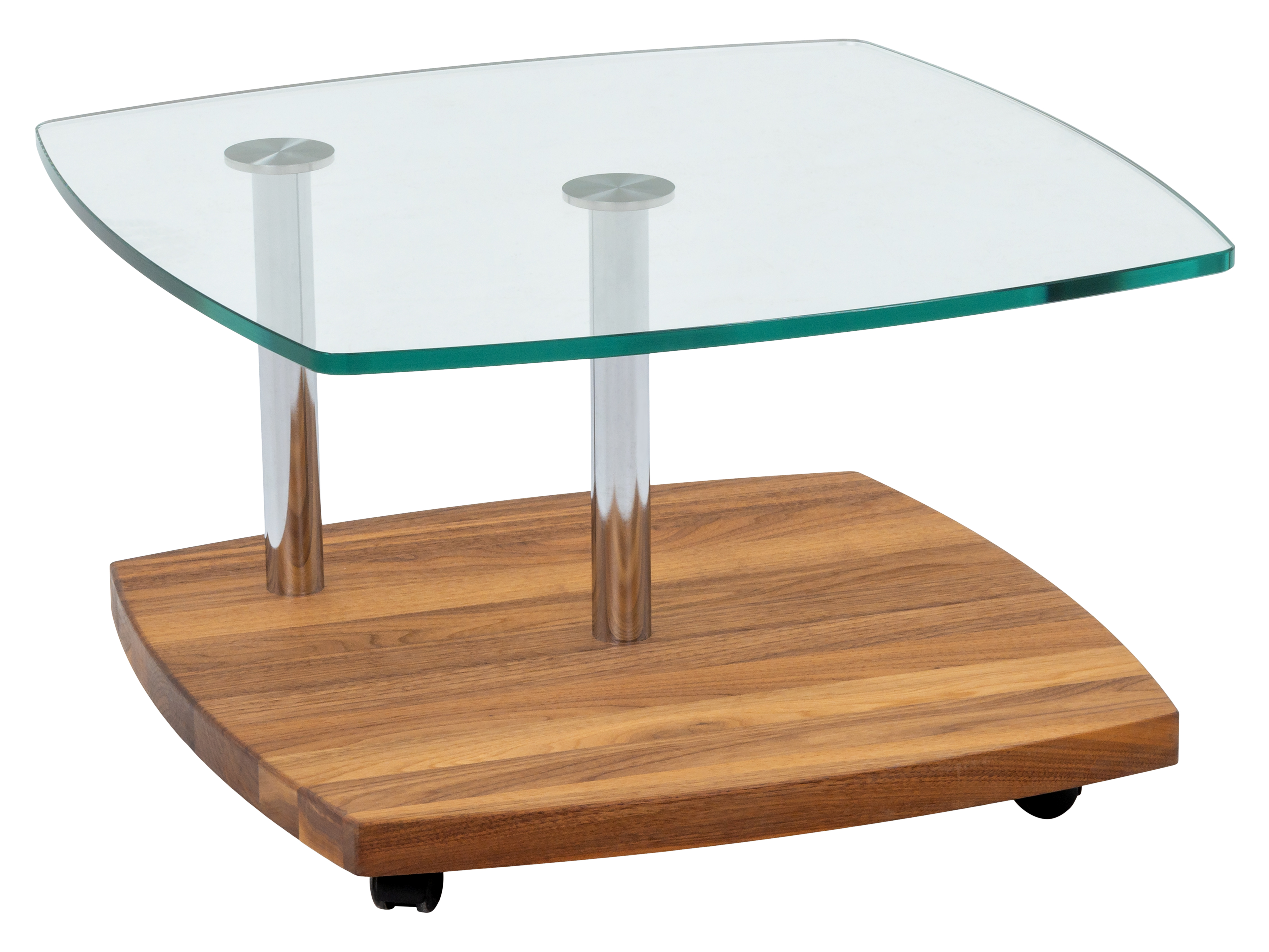 Salontisch Saint-Tropez, Quadratisch, Glas, Nussbaum, b