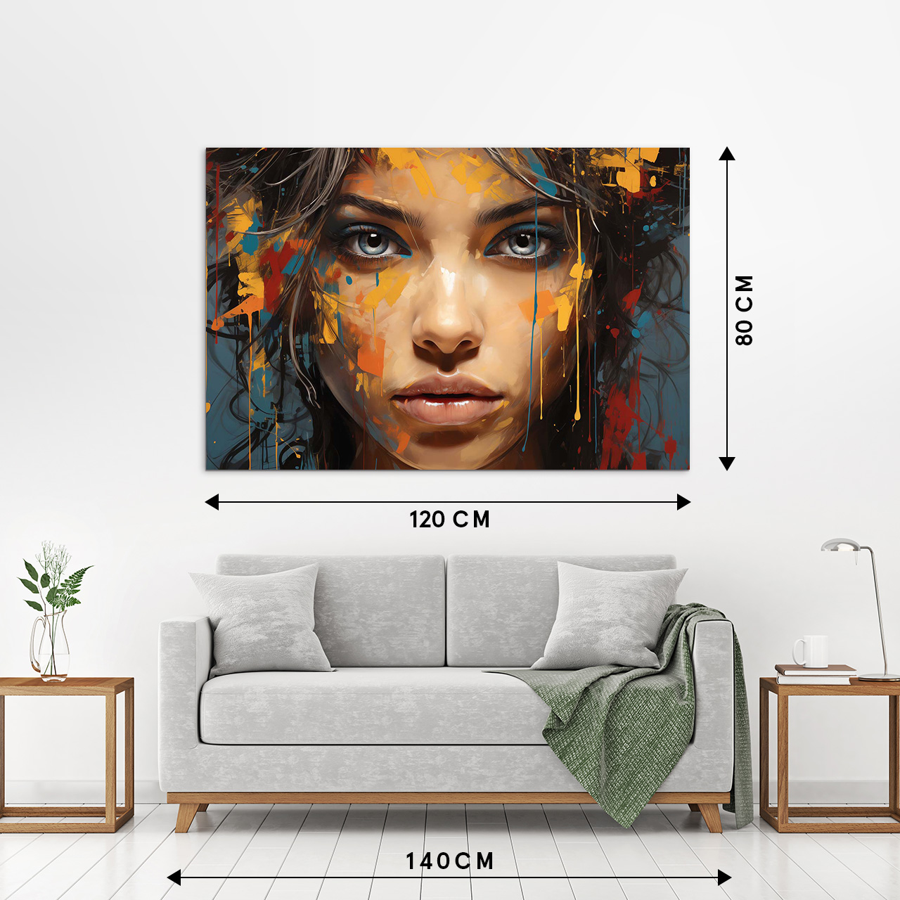 Canvas-Grey Eyes Behind Colours-image LAND
