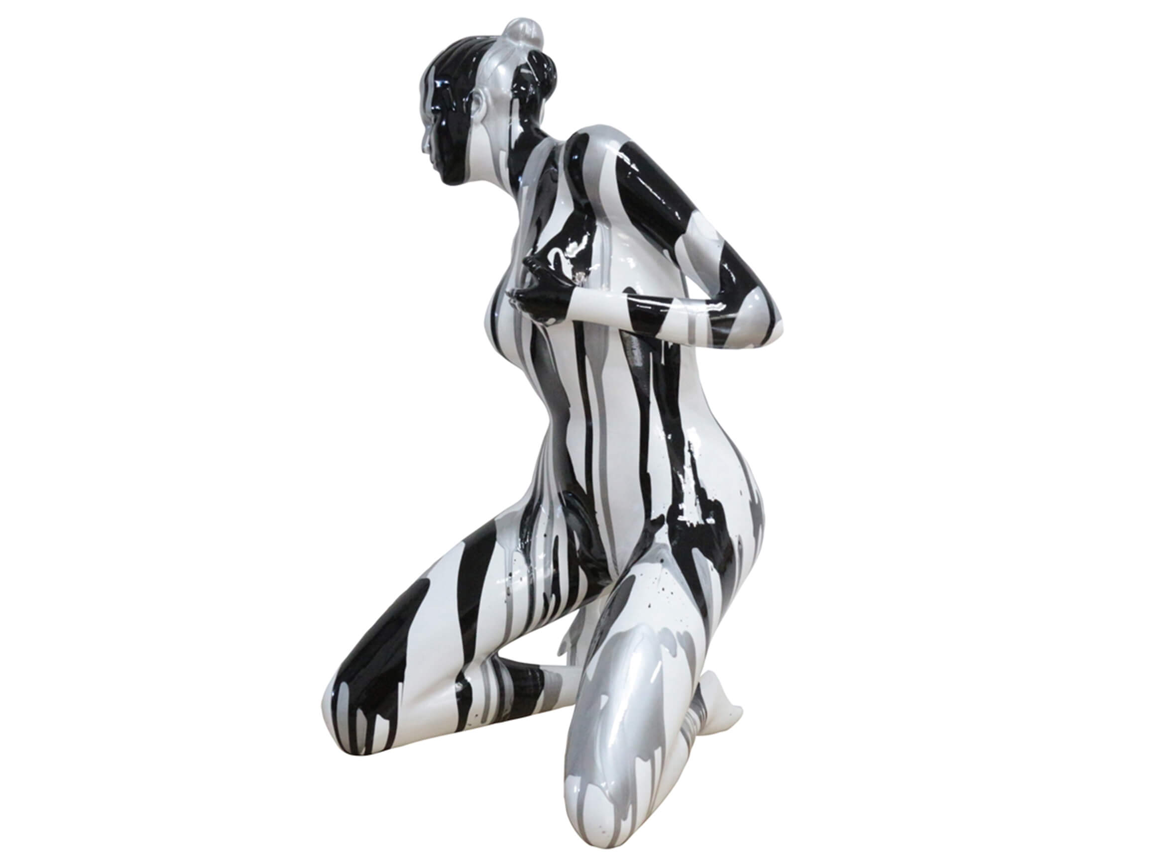 Skulptur Akt in Silber-Schwarz image LAND / Grösse: 28 x 58 cm