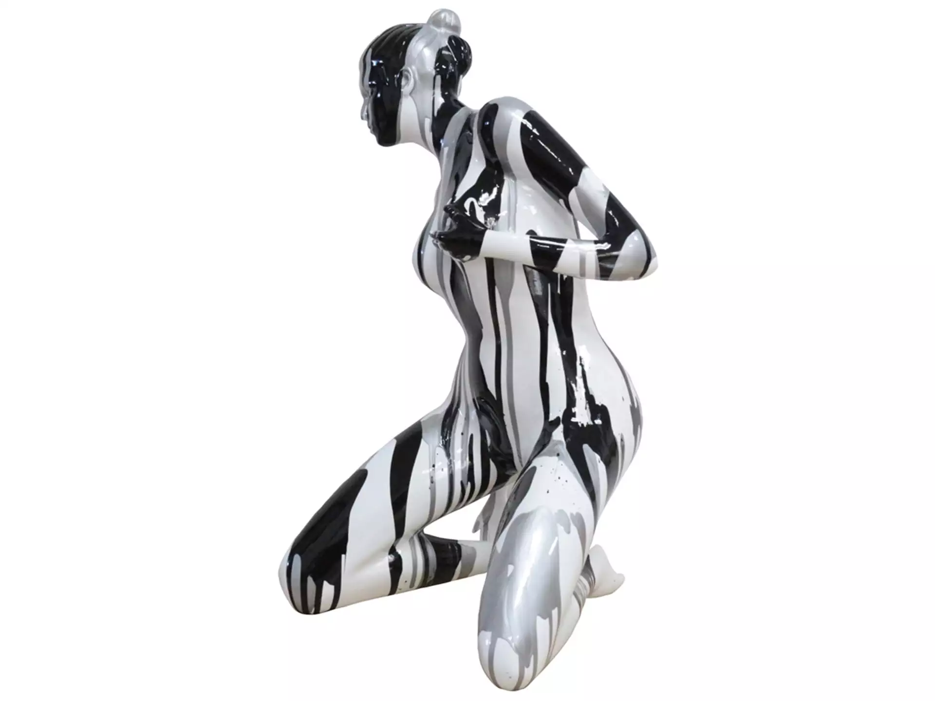 Skulptur Akt in Silber-Schwarz image LAND / Grösse: 28 x 58 cm
