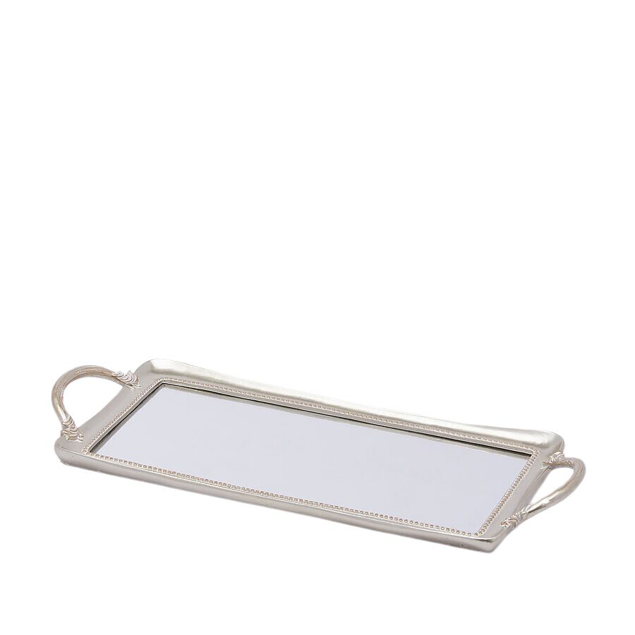 Tablet Mit Spiegel in Silber B: 22 cm Edg