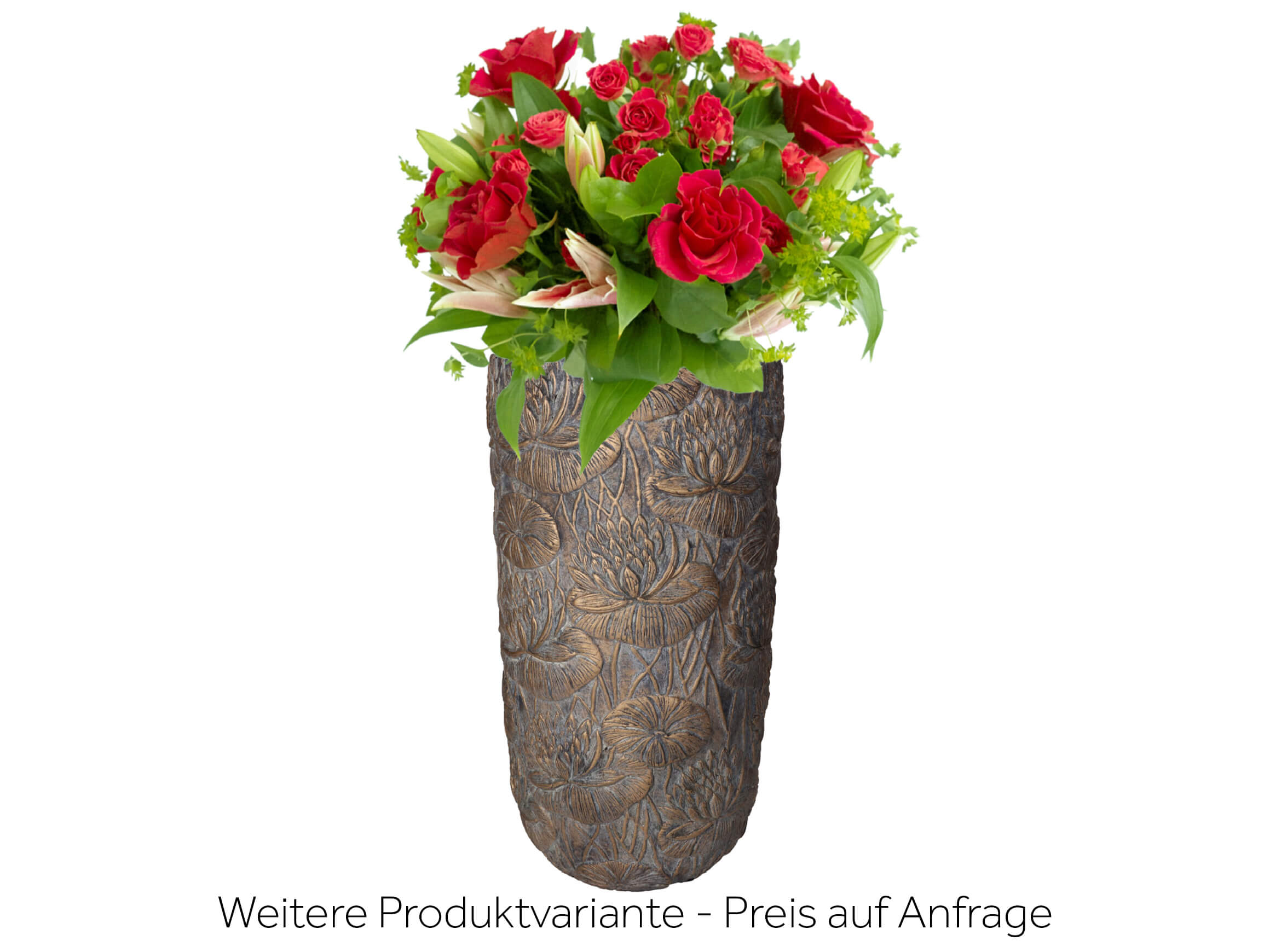 Gefäss Lotus, Beton Gold H: 40 cm Kersten / Farbe: Anthrazit Bronze Gold