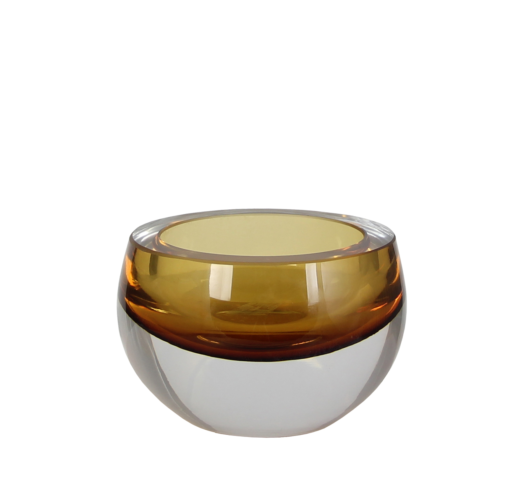 Kaheku Windlicht Olson, Amber-Glänzend H: 7 cm Orange | Schubiger Möbel