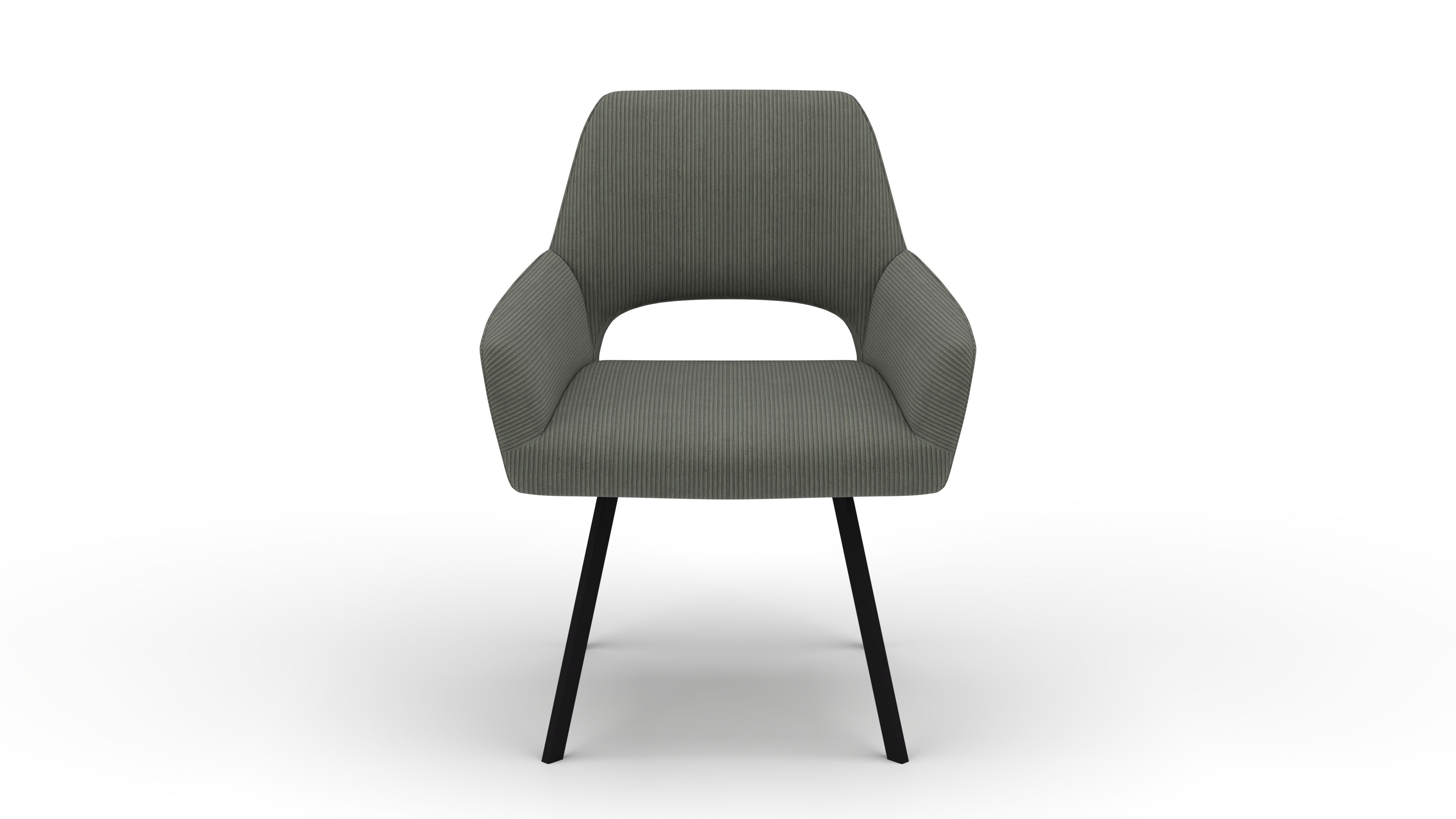 Stuhl Vega - von UrbanDesign | Drehfunktion, Fuss schwarz matt, Stoff forest