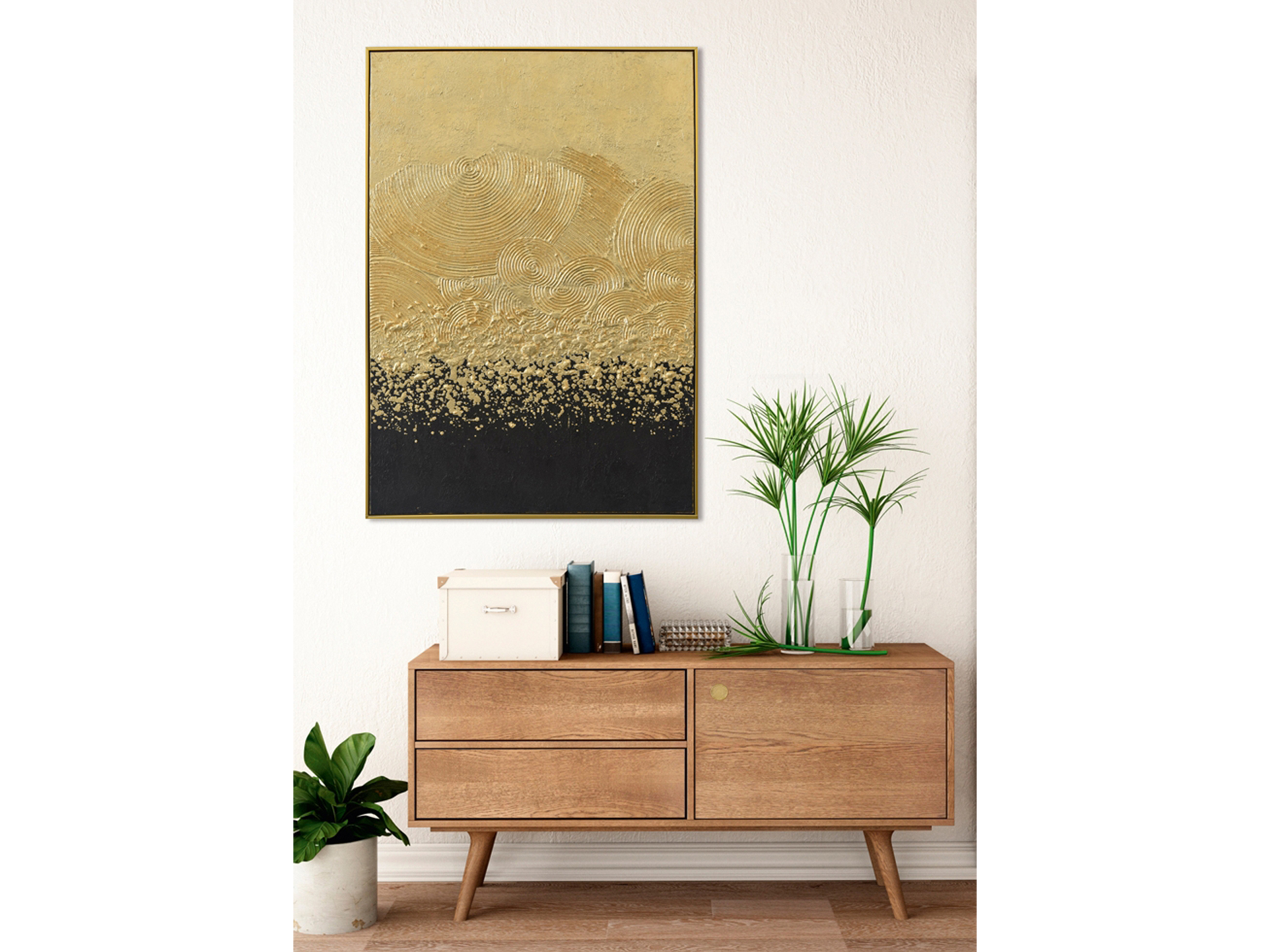 Bild mit Rahmen Gold Akzentuiert Schwarz image LAND