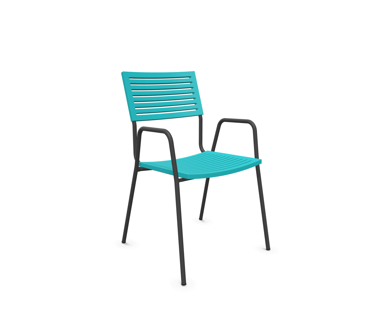 Chaise de jardin Lamello avec dossier de Schaffner / Couleur : turquoise / Dimensions : 56 x 59 cm