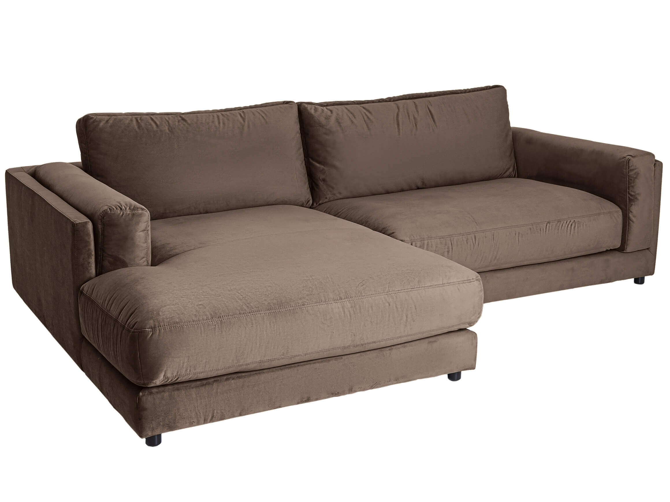 Ecksofa Larry Basic Candy / Farbe: Elephant / Bezugsmaterial: Leder Basic