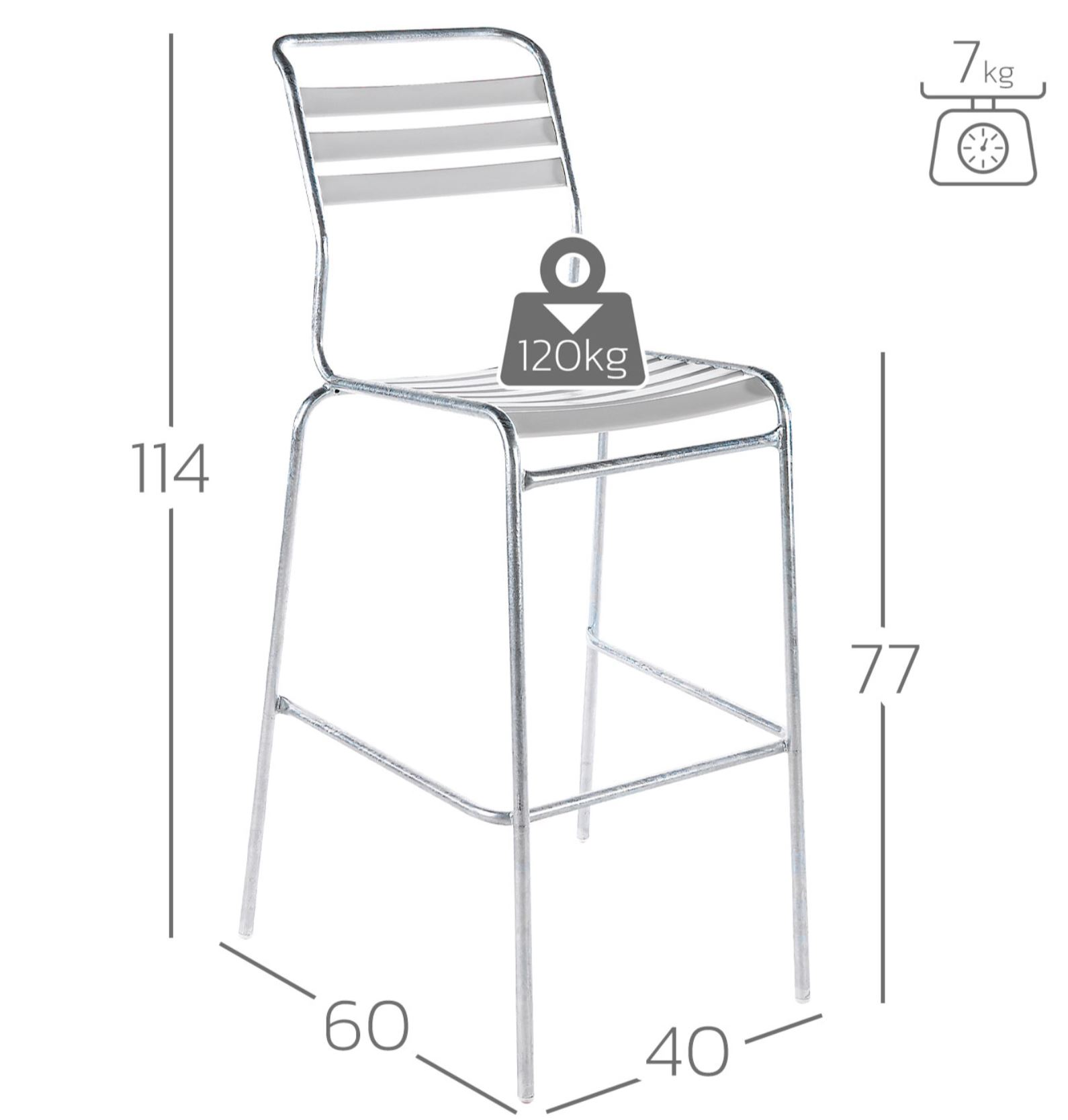Bar-Lättlistuhl Säntis Schaffner / Farbe: Weiss