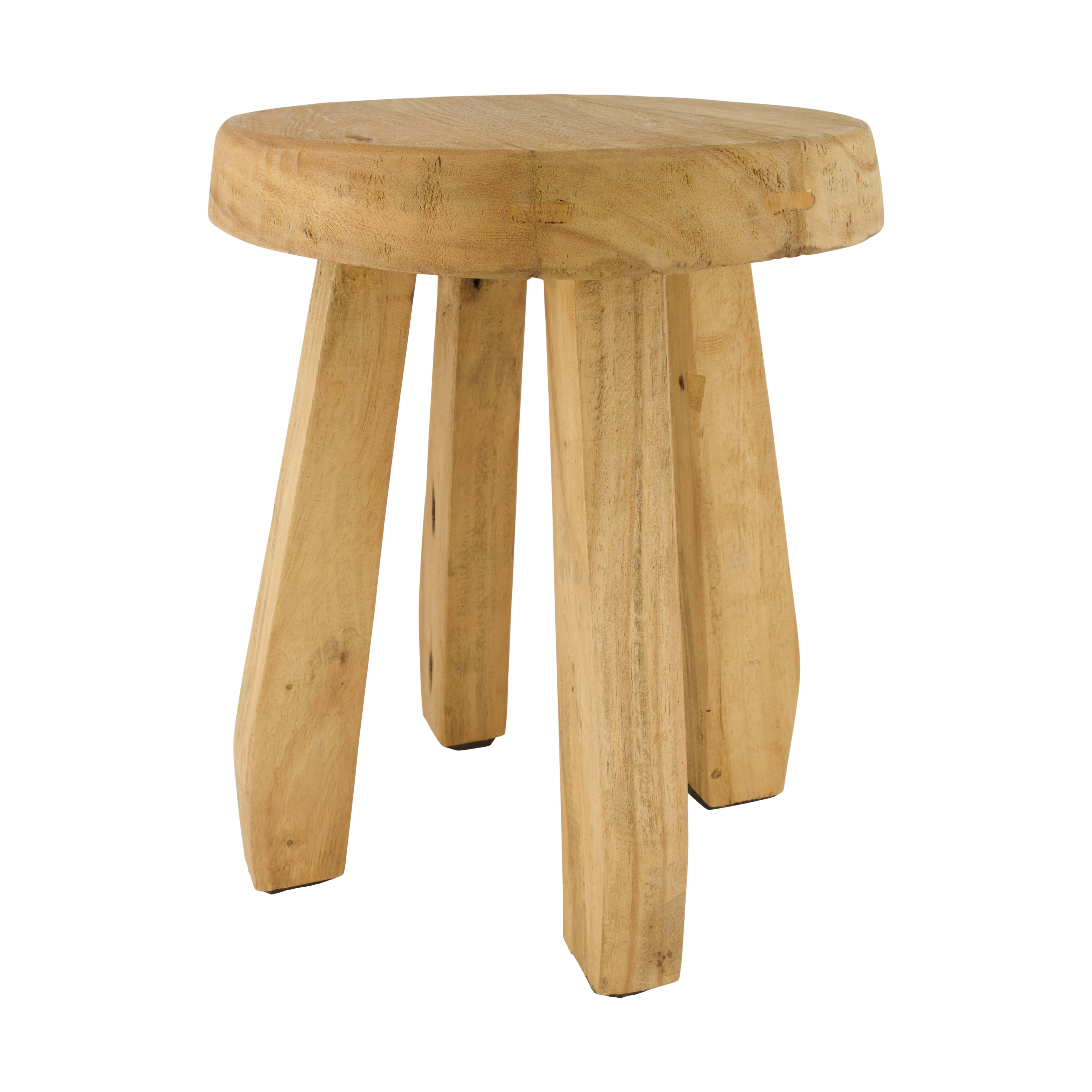 Hocker Teakholz Natur H: 39 cm Decofinder