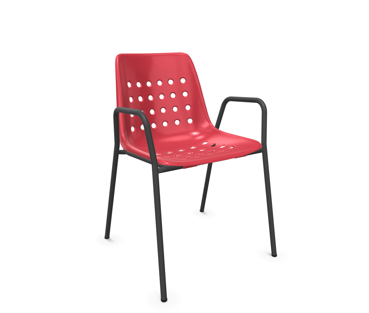 Schaffner Schalen-Stuhl Bermuda mit Armlehne Rot | Schubiger Möbel