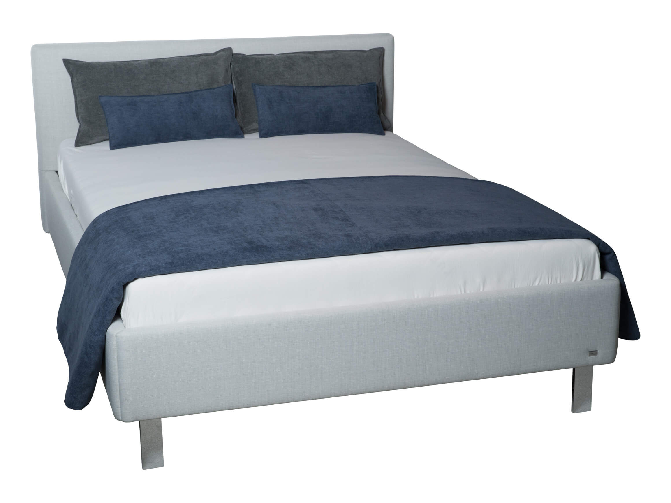 Polsterbett Cerata, Stoff Weiss-Creme, Hebehilfe,