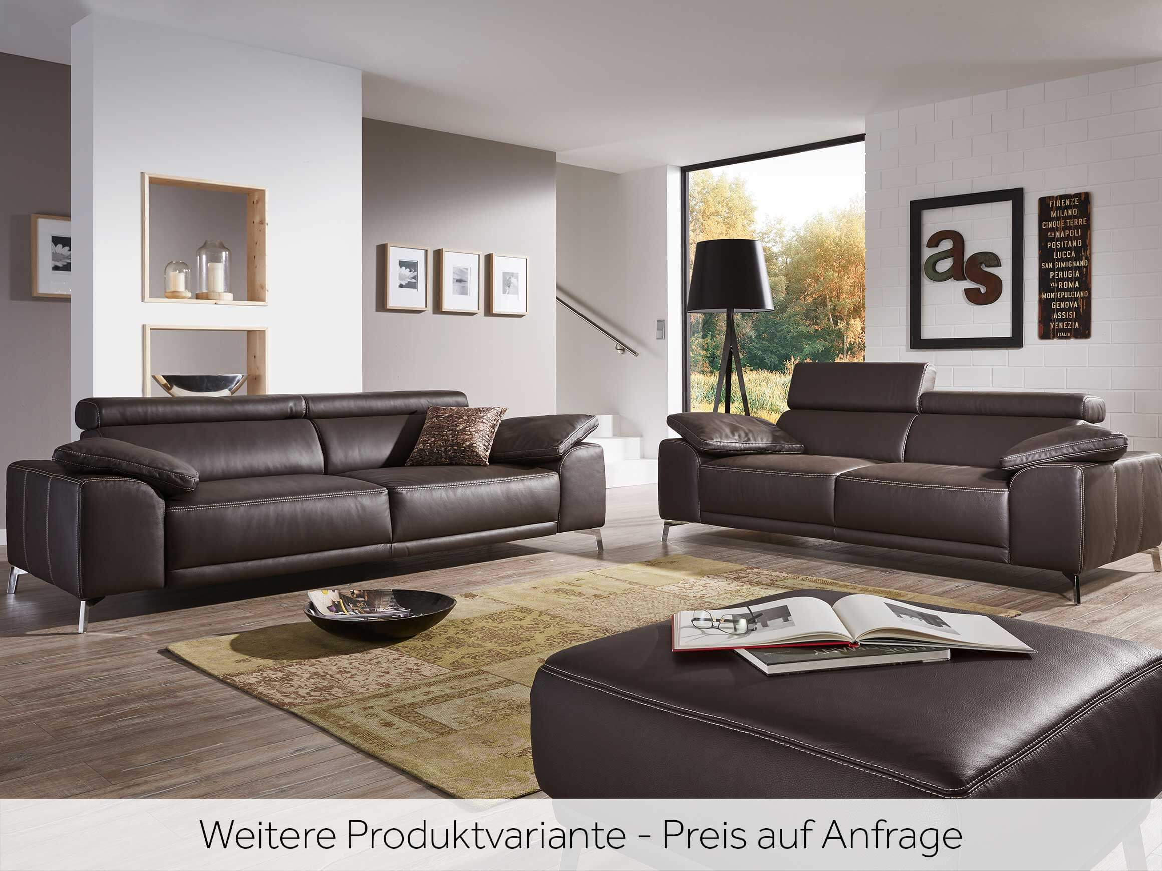 Ecksofa Lucio Basic Longchair Candy / Farbe: Elephant / Material: Leder Basic