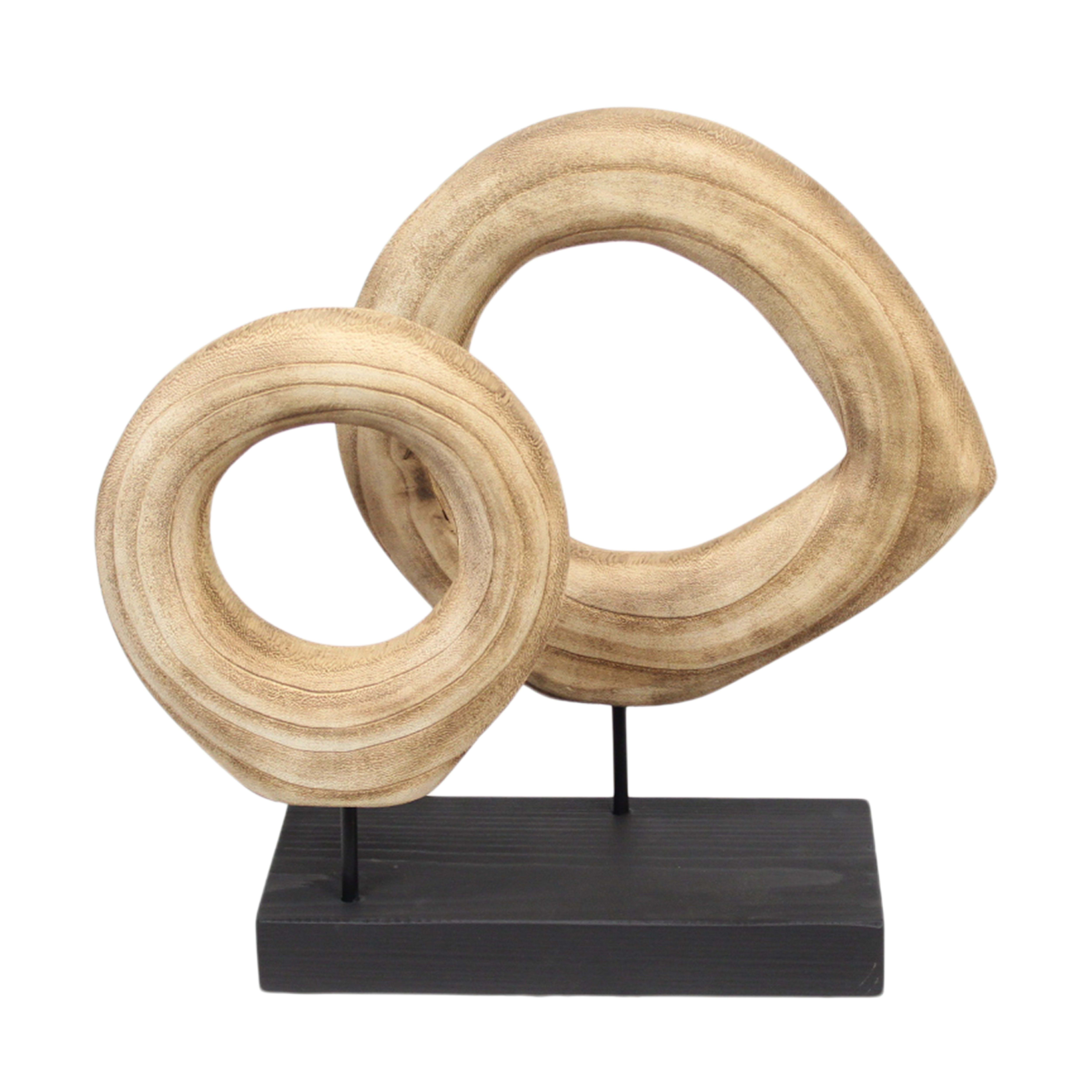 Objekt 2er Holzring, Natur-Schwarz Decofinder / Grösse: 40 x 14 cm