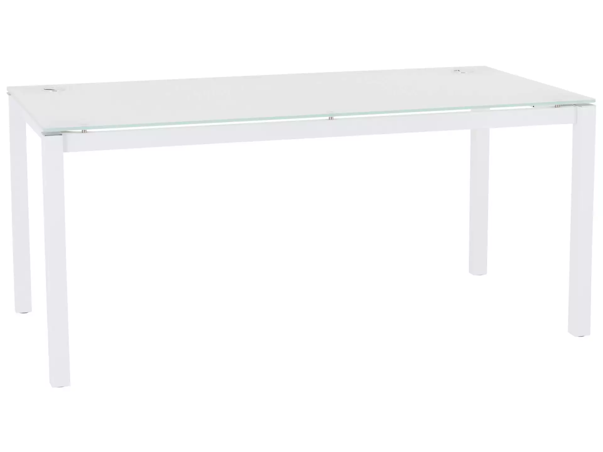 Schreibtisch X4, Tischplatte Glas Weiss, b 160 cm t 80 cm h 71,5 cm