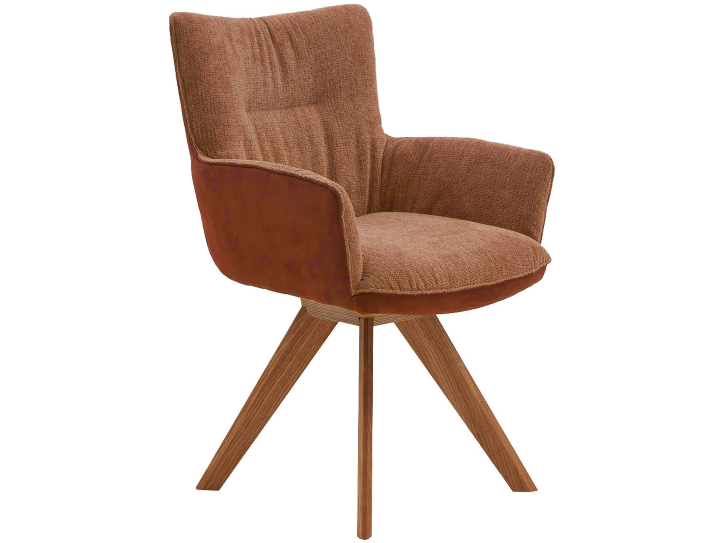 Armlehnstuhl Pancho Eiche Massiv Niehoff / Farbe: Cognac / Bezugsmaterial: Microfaser Stoff