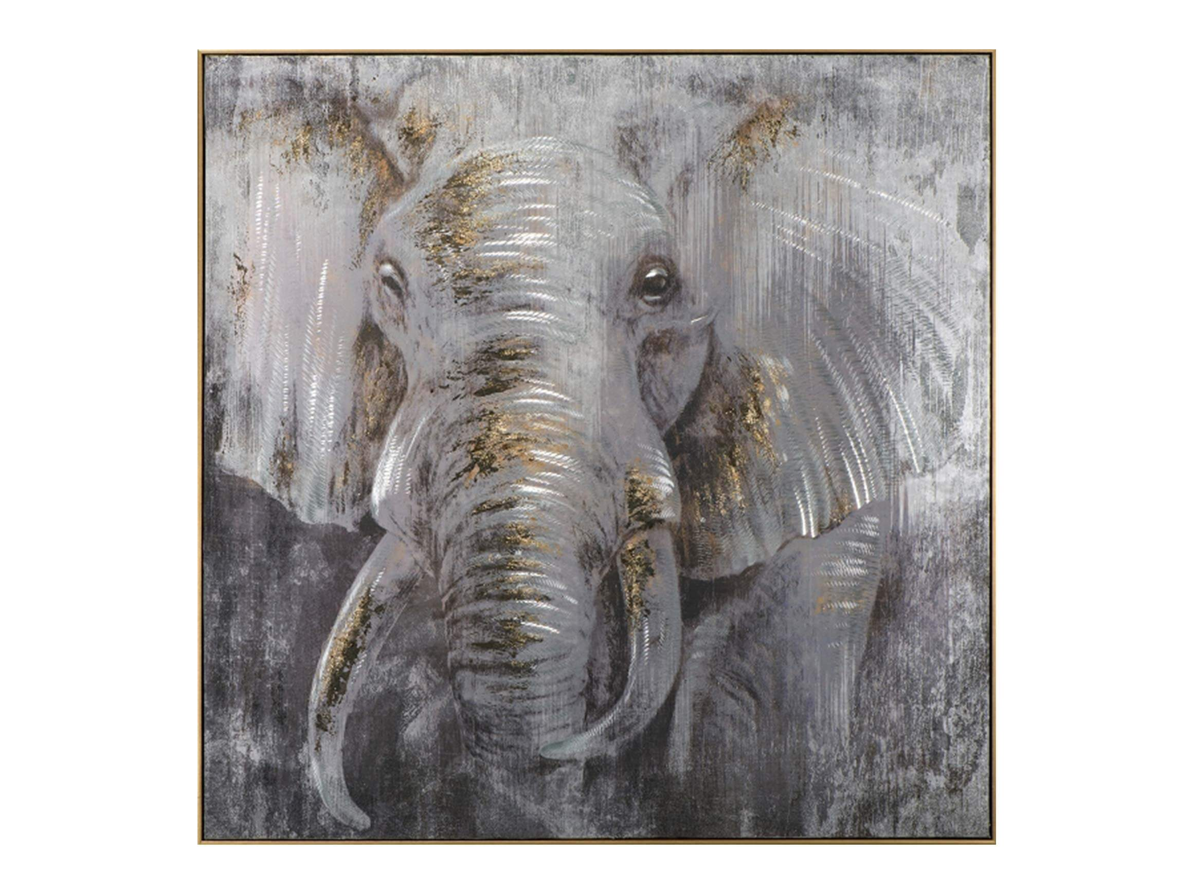 image LAND Bild mit Rahmen Elefant in Silber  | Schubiger Möbel