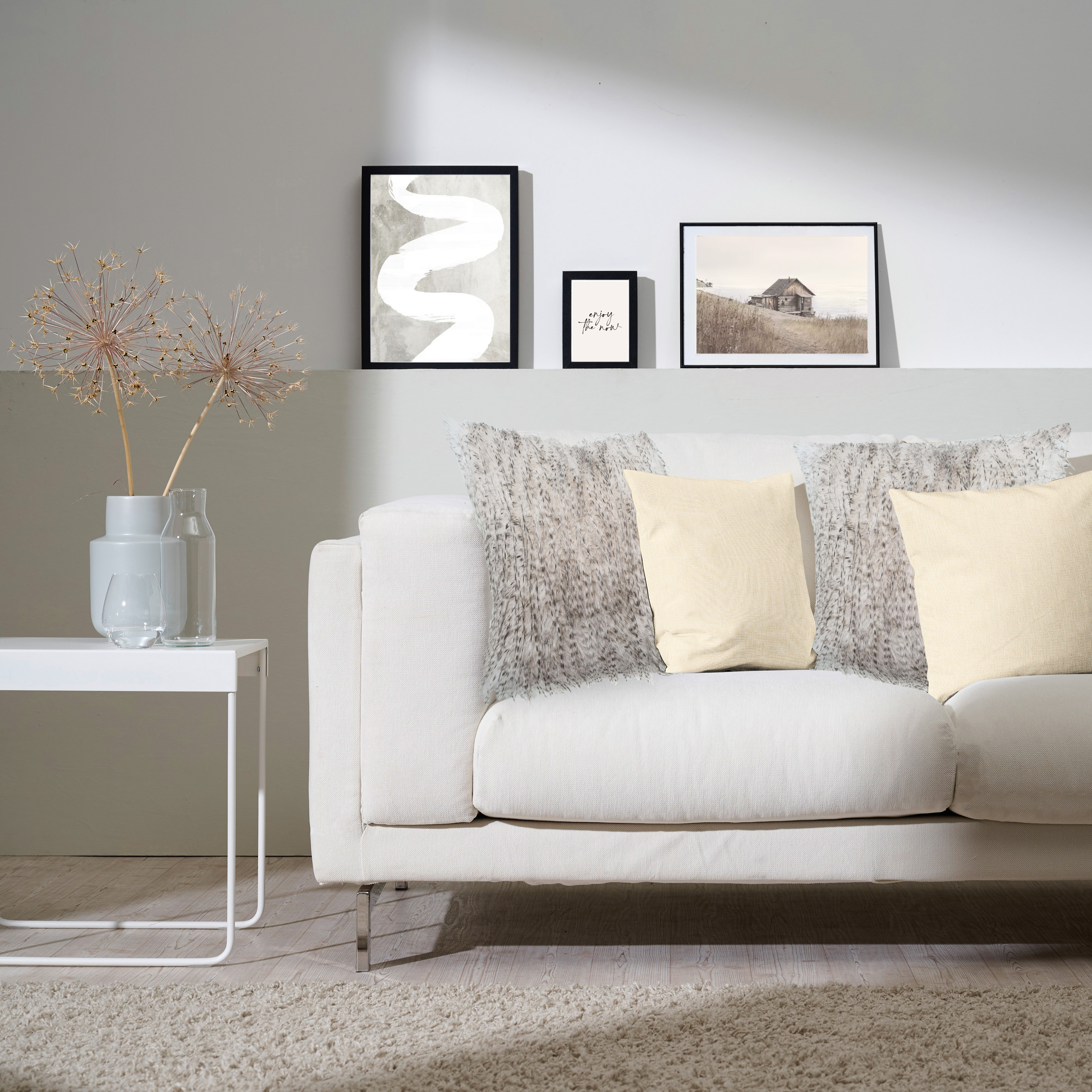 Kissenhülle Melina, Grau-Weiss 45x45 cm Apelt / Grösse: 45 x 45 cm