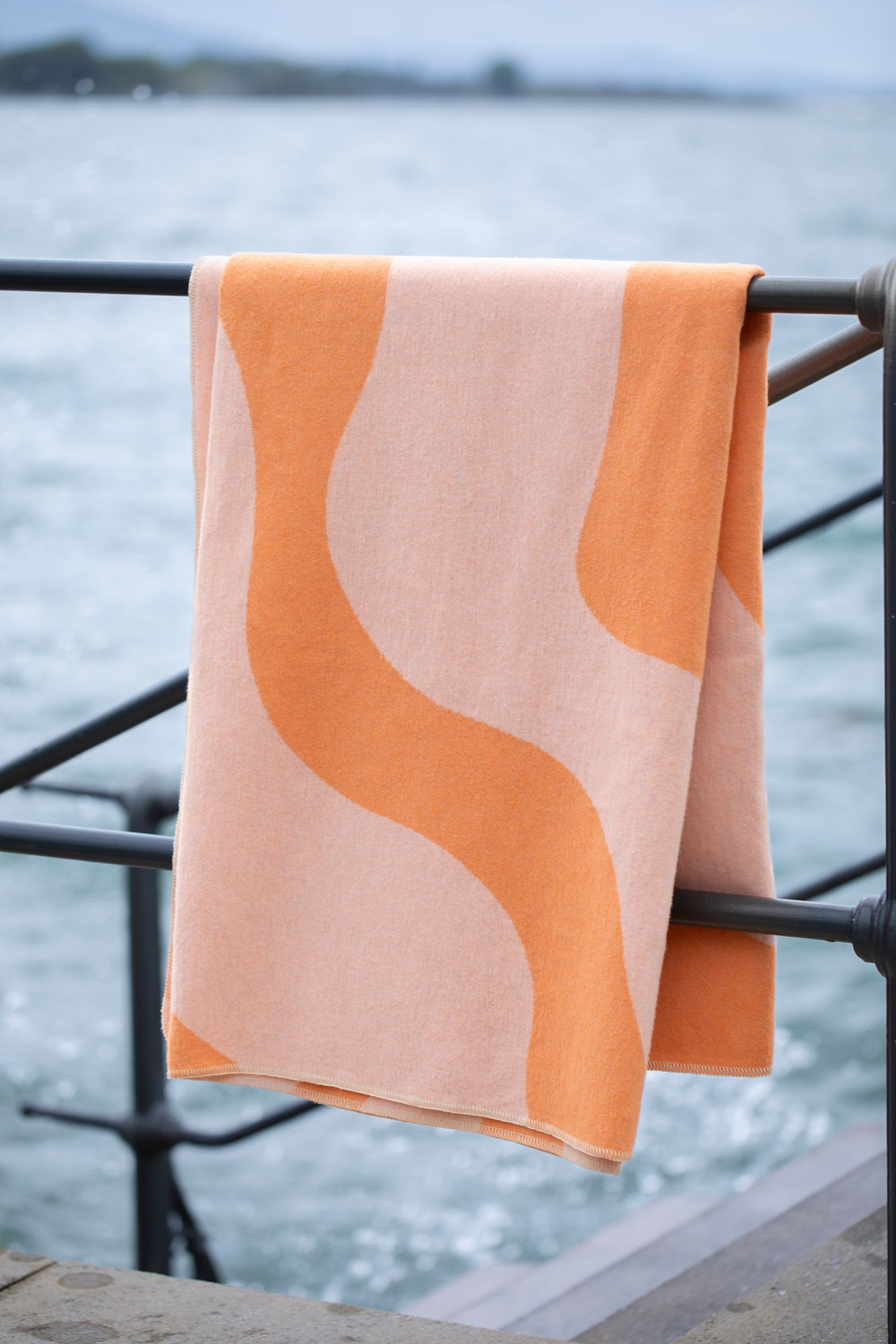 Plaid Silvretta Retro Waves, Hellorange 140 x 200 cm Sander AG