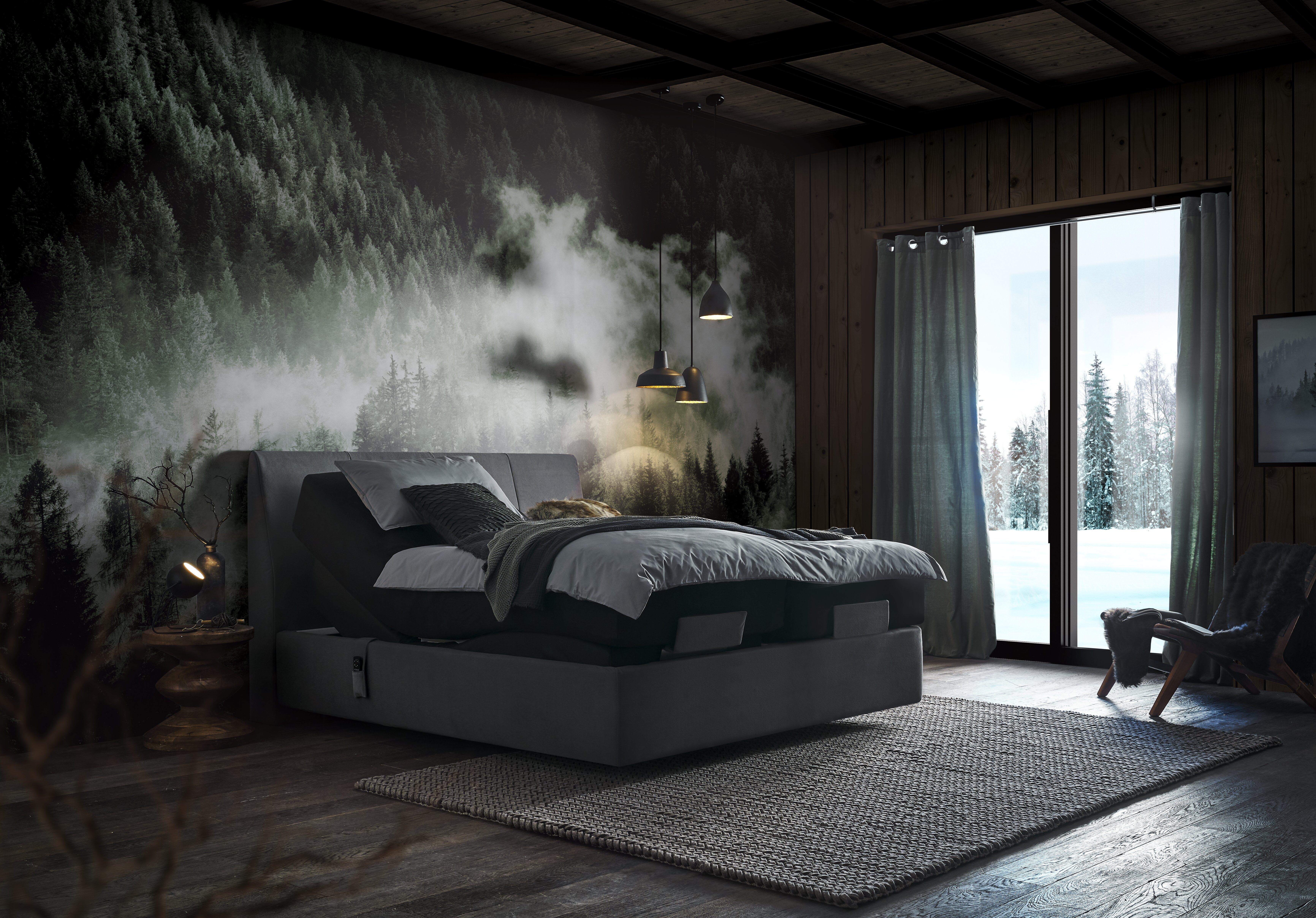 Boxspringbett Fremont Anthrazit Femira