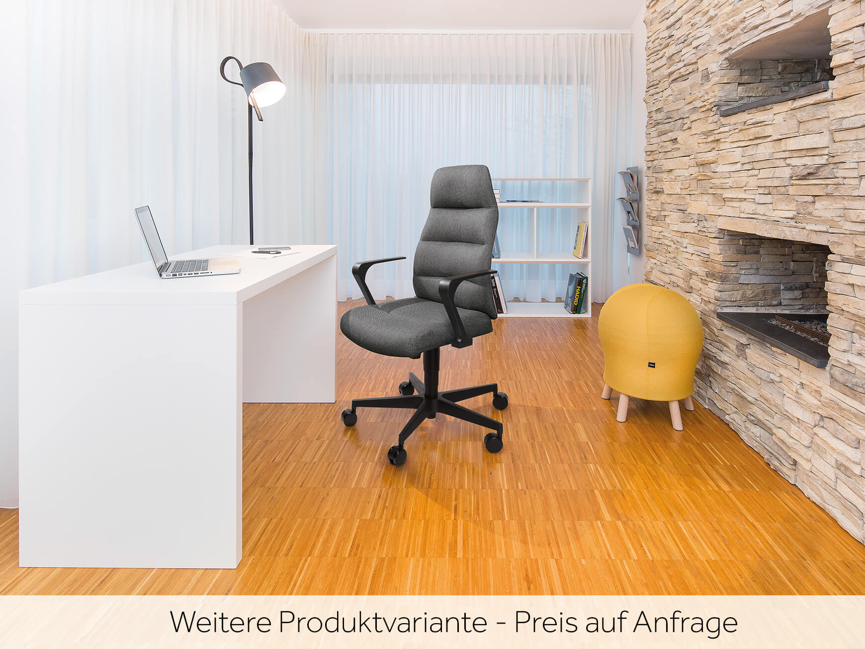 Bürostuhl Dottore, Leder Schwarz, Verstellbar, b 50 cm