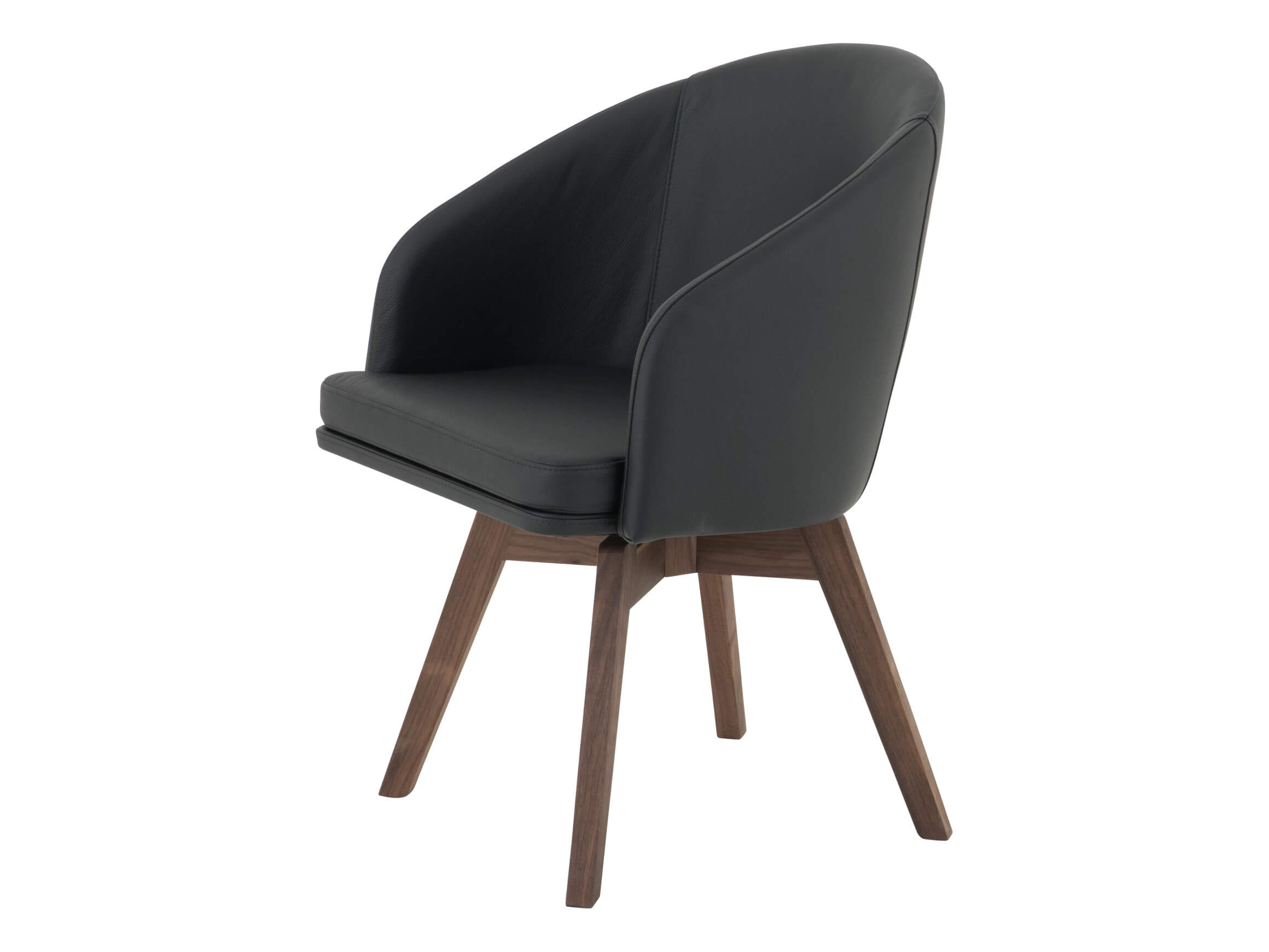 Stuhl Baruna, Sitzschale Dickleder Premium Nero