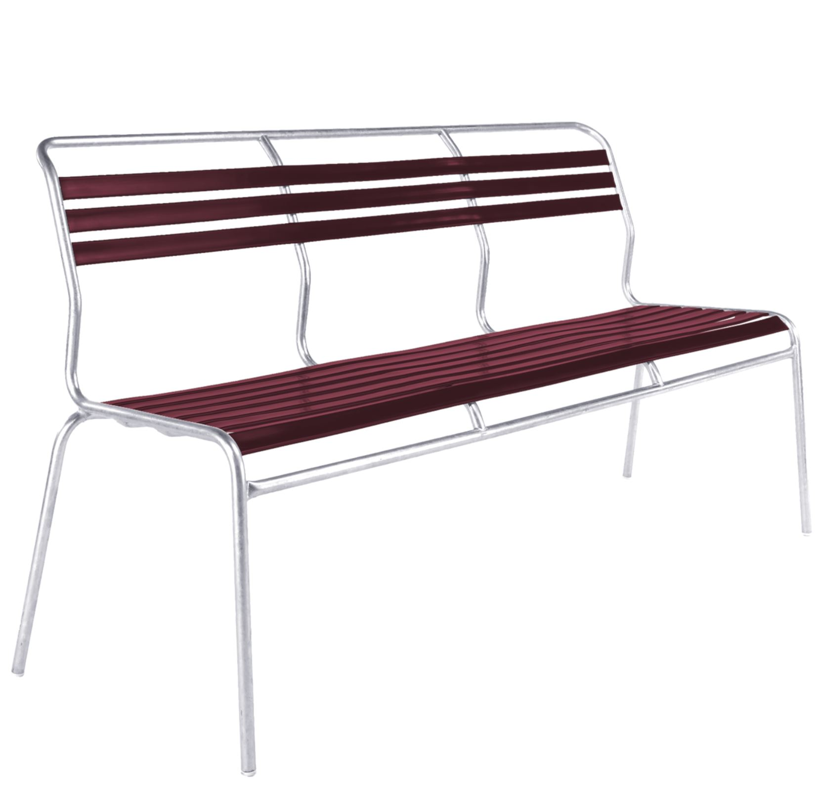 Lättli-Bank Säntis Feuerverzinkt von Schaffner / Farbe: Bordeaux / Grösse: 150 x 58 cm