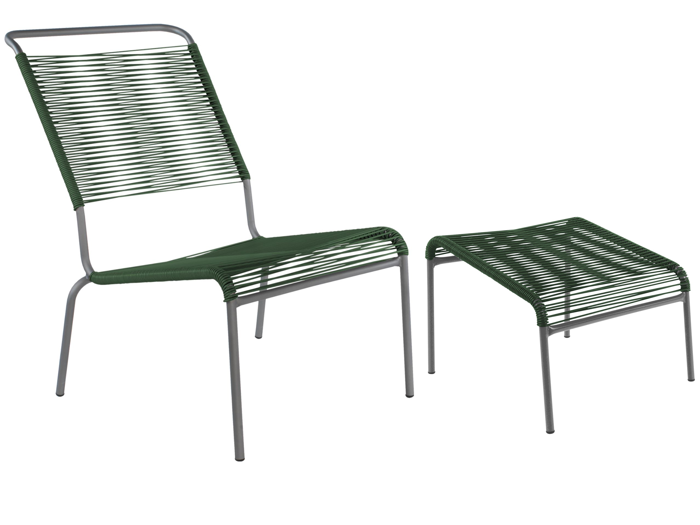 Schaffner Spaghetti-Lounger + Hocker Säntis Hochlehner Grün | Schubiger Möbel