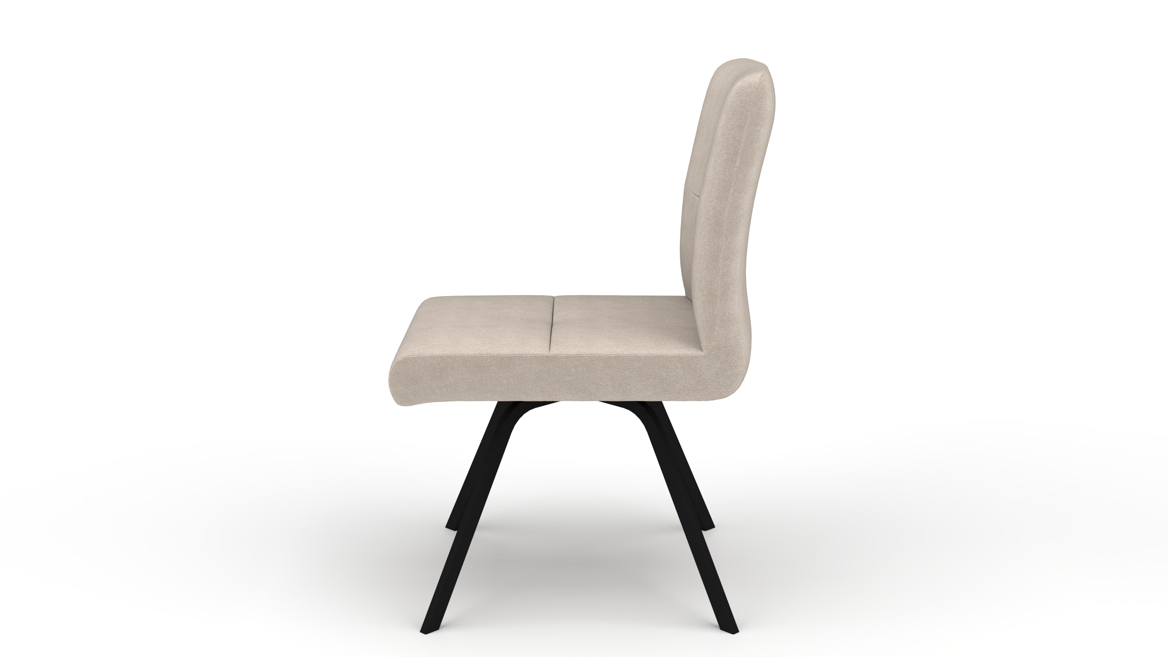 Stuhl Canopus - von UrbanDesign | Drehfunktion, Fuss schwarz, Stoff Beige
