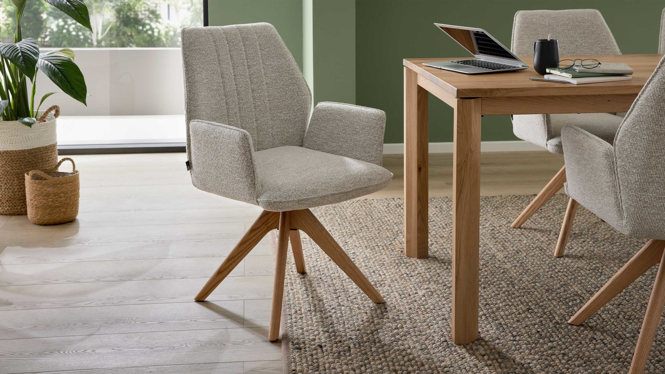 Armlehnstuhl Belgrad von Interliving / Farbe: Beigegrau,Grau