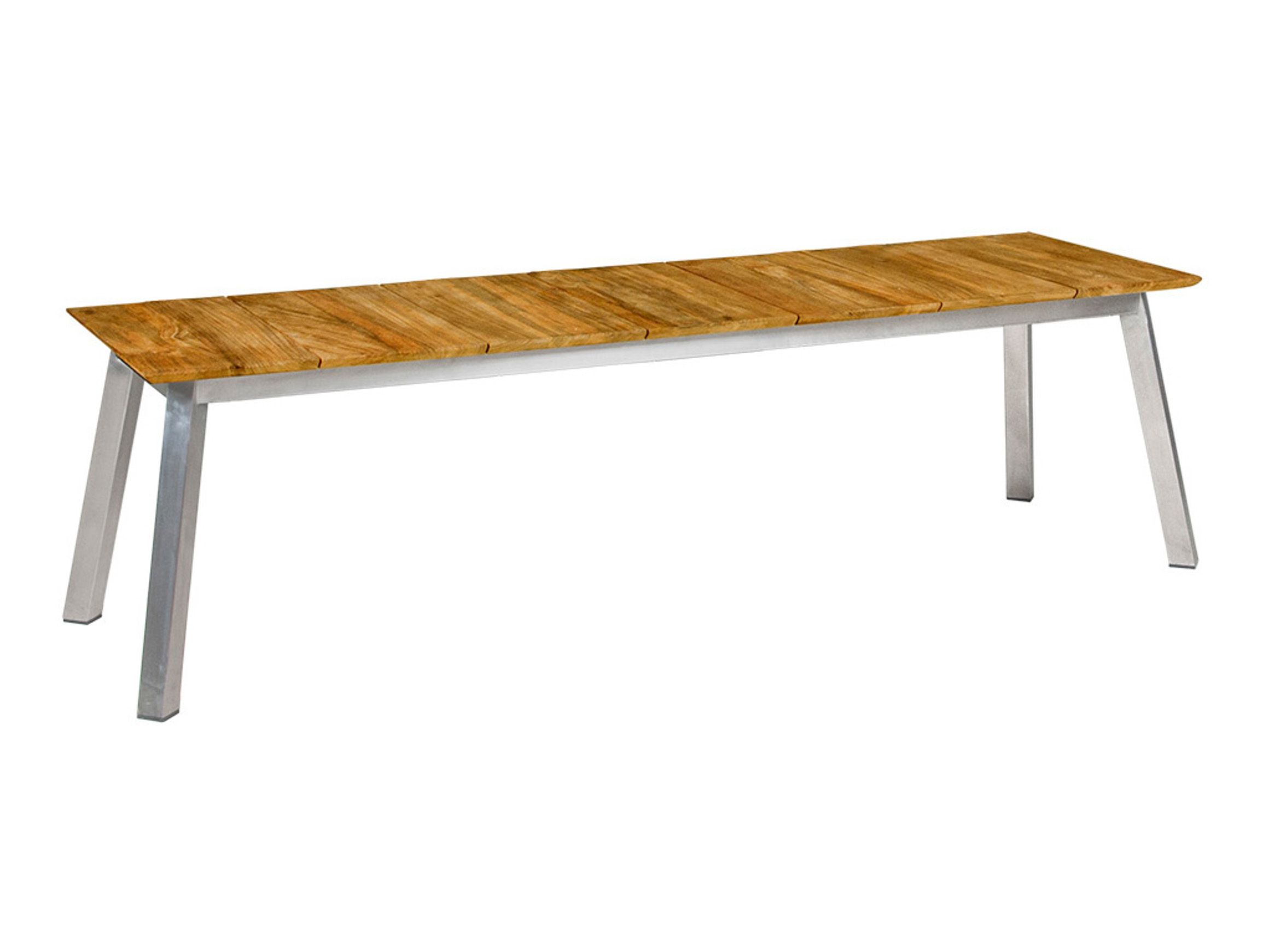 Gartenbank Linax, Teakholz, Edelstahl, b 162 cm t 45 cm h 45 cm