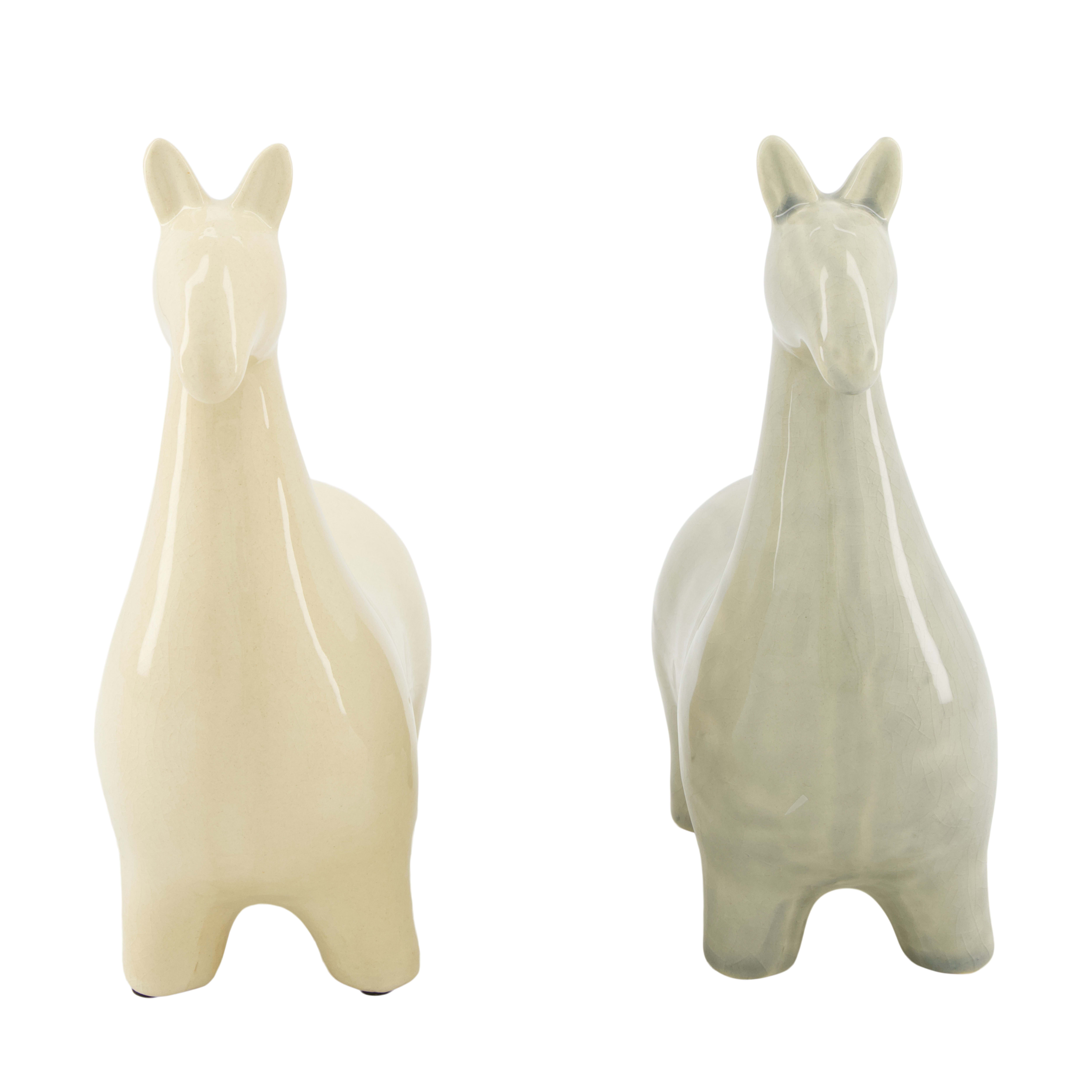 Figur Alpaka, Grau-Creme H: 23 cm Decofinder